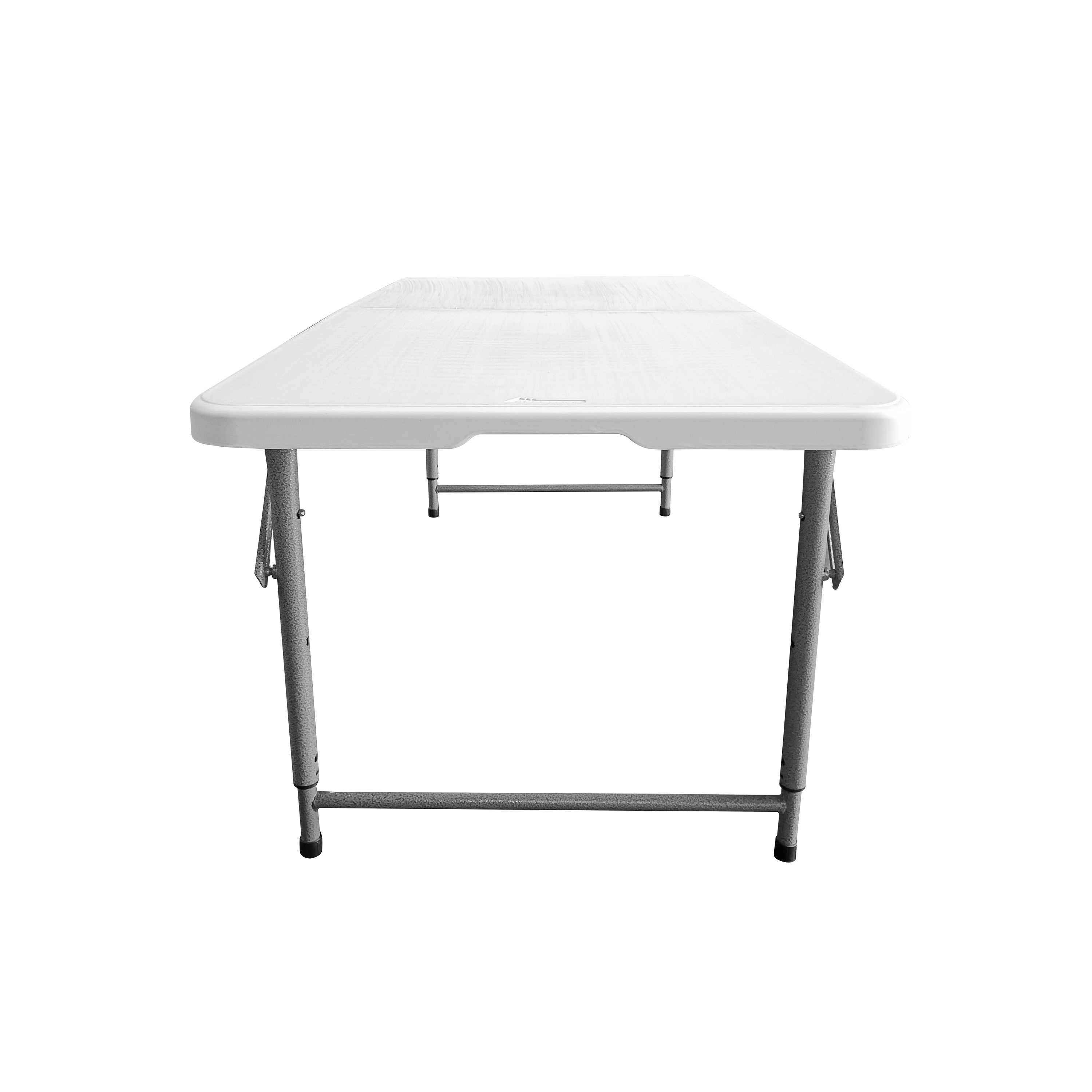 4 FT Granite White Adjustable Height Folding Table with Easy-Carry Handle Folding Table