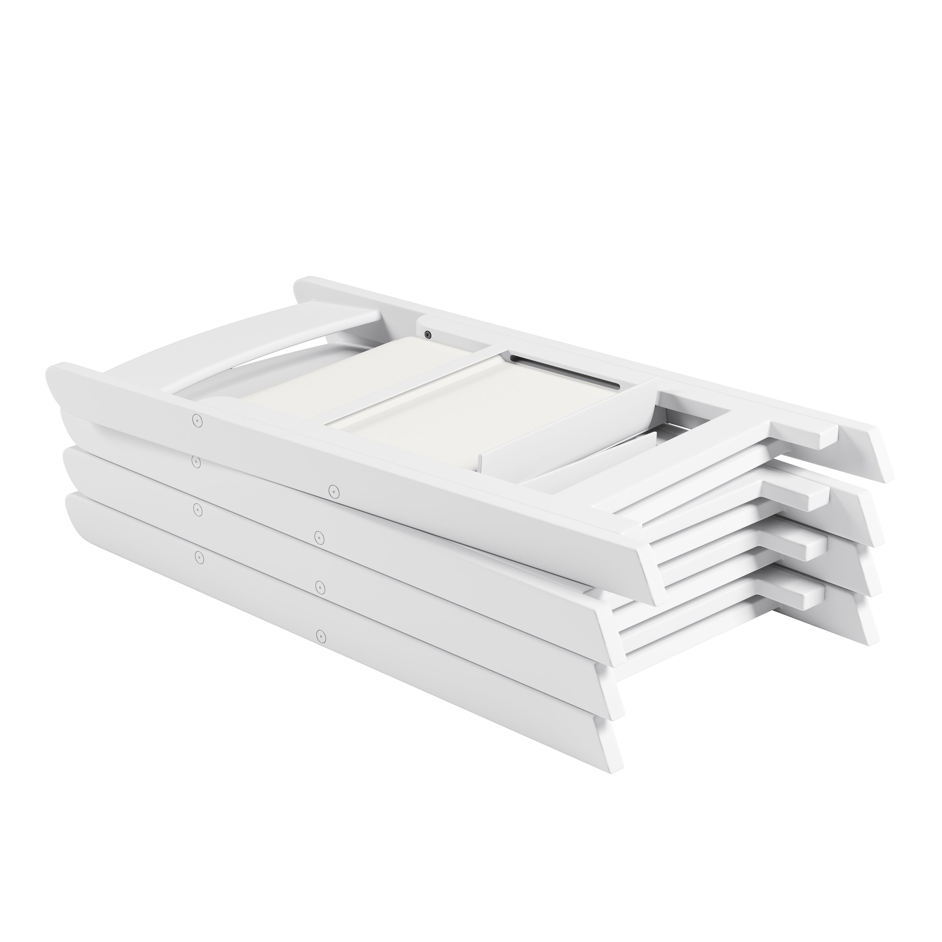 4-Pack White Resin Folding Chairs with Padded Seat