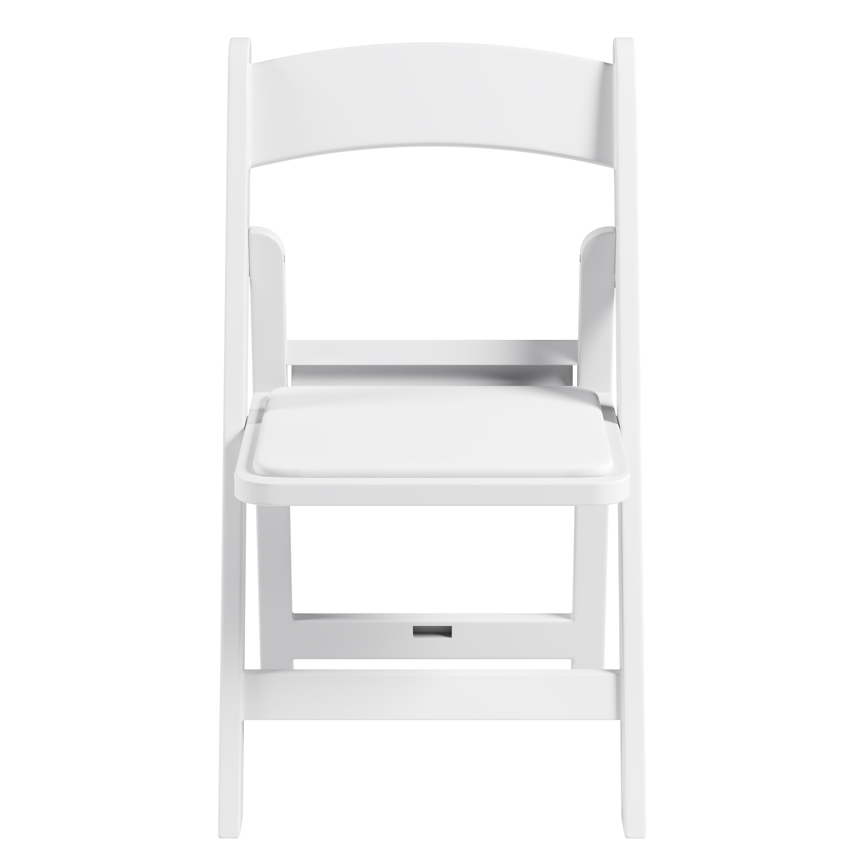 4-Pack White Resin Folding Chairs with Padded Seat