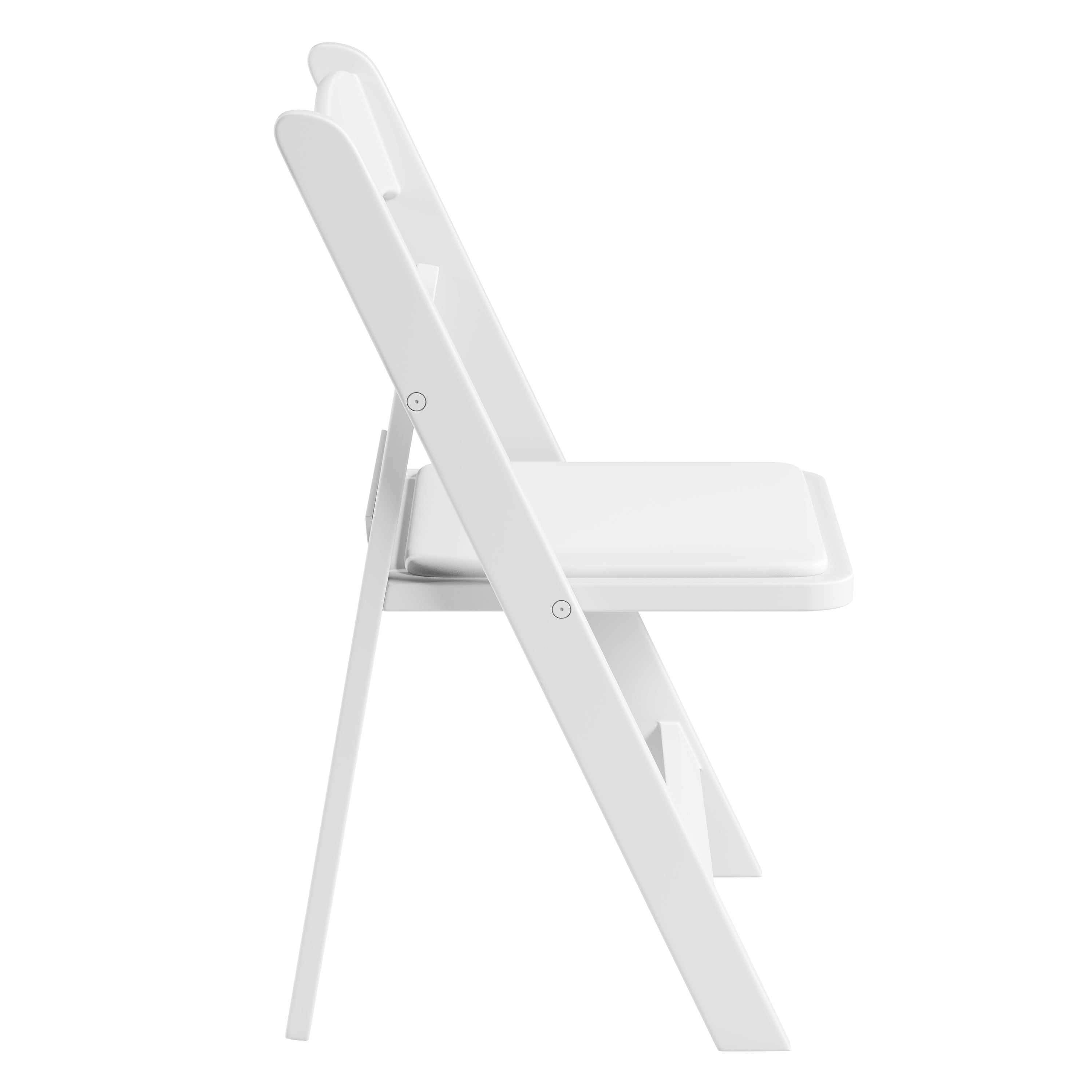 4-Pack White Resin Folding Chairs with Padded Seat