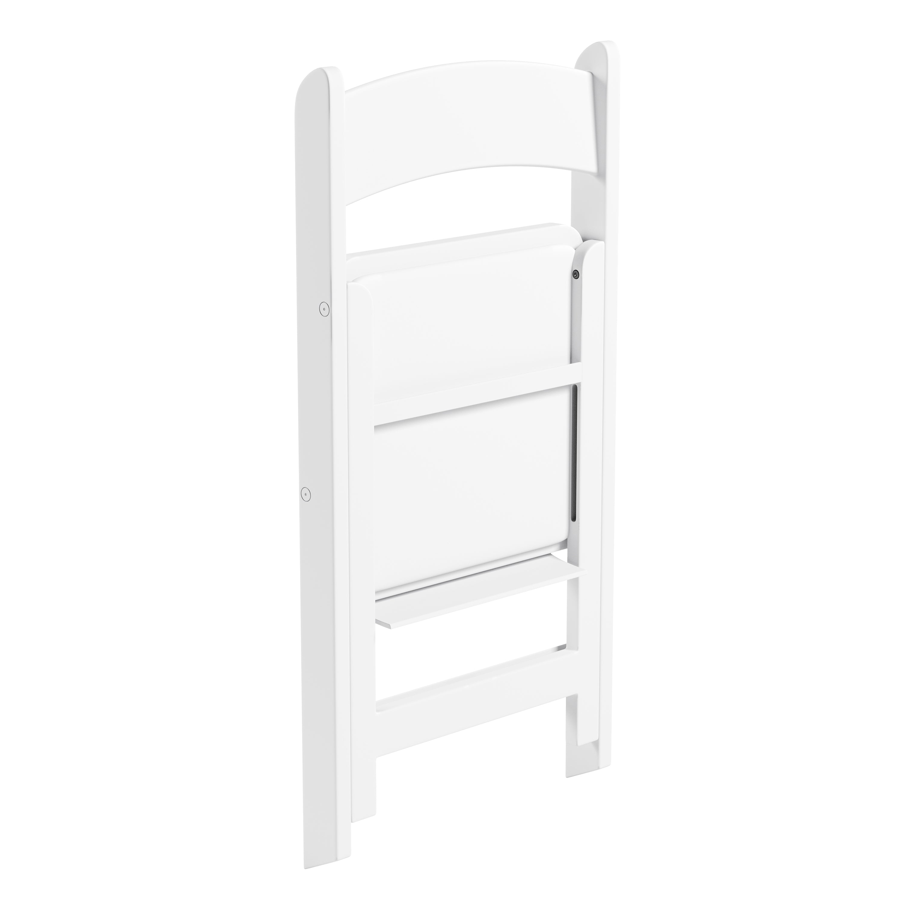 4-Pack White Resin Folding Chairs with Padded Seat