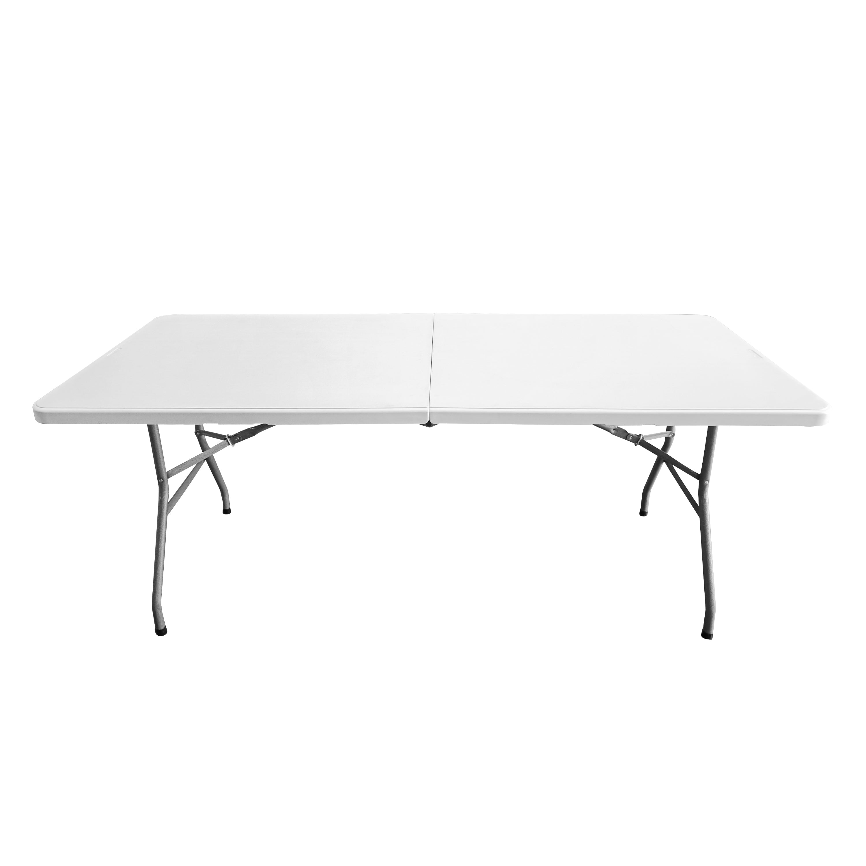 6 FT Granite White Folding Table with Easy-Carry Handle Folding Table