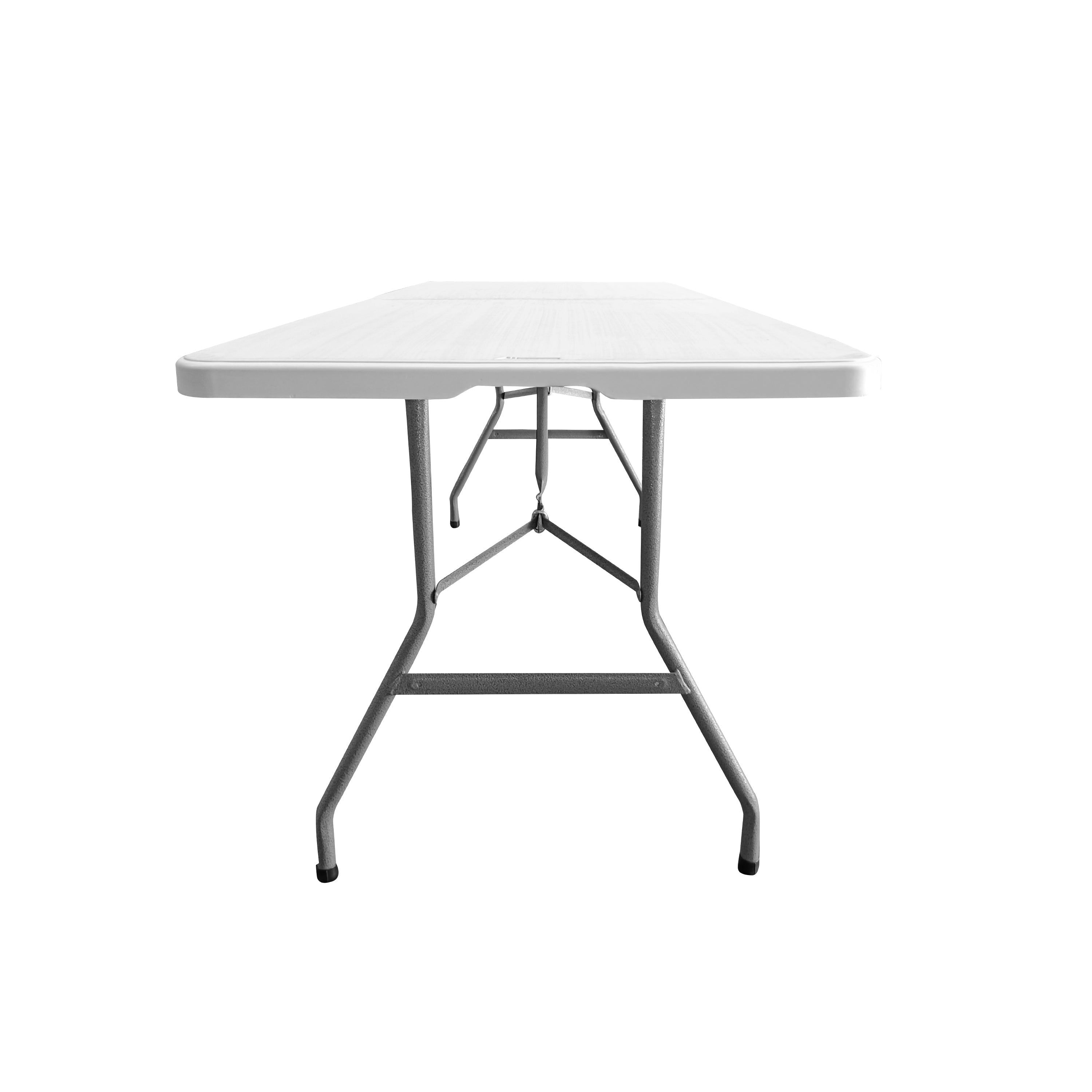 6 FT Granite White Folding Table with Easy-Carry Handle Folding Table