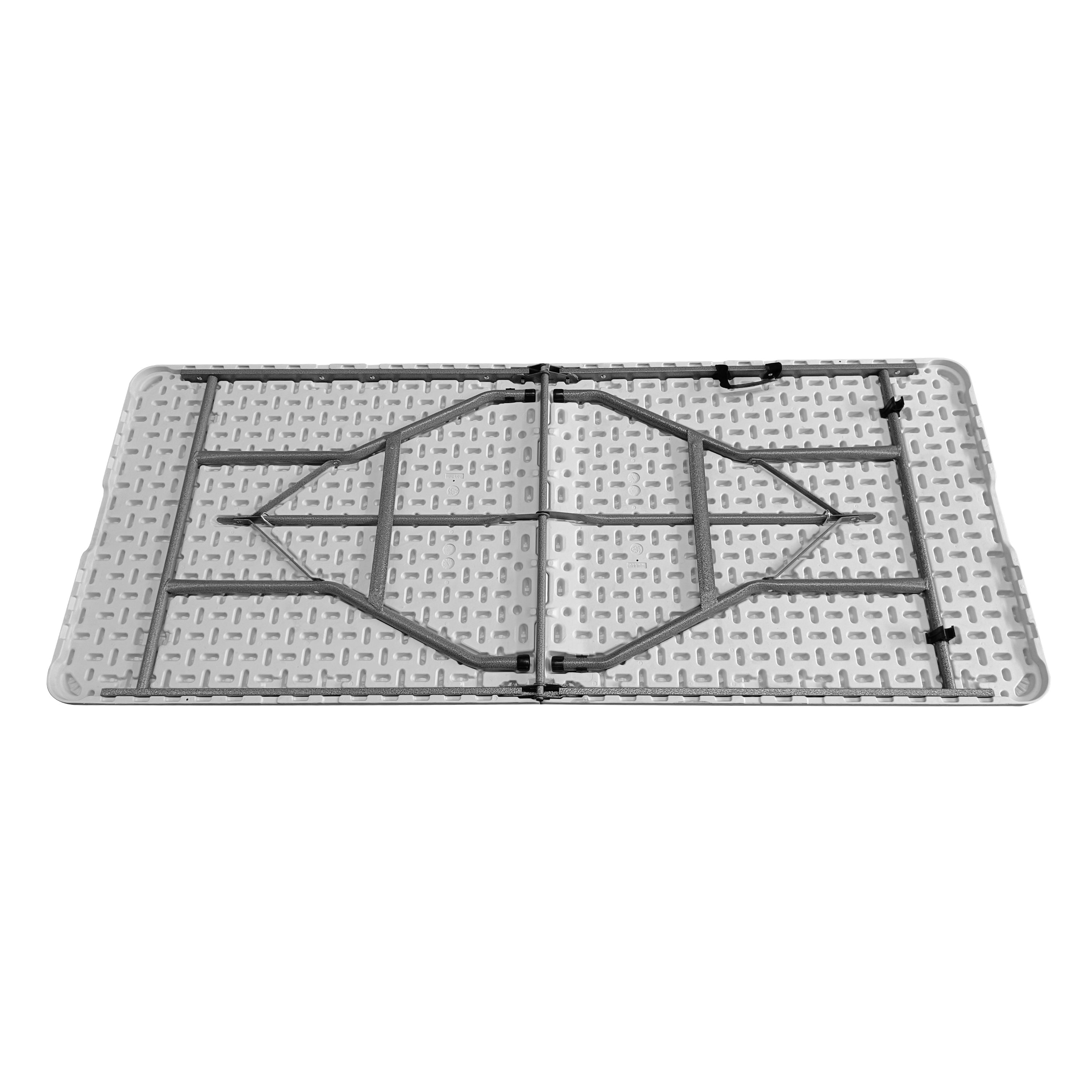 6 FT Granite White Folding Table with Easy-Carry Handle Folding Table