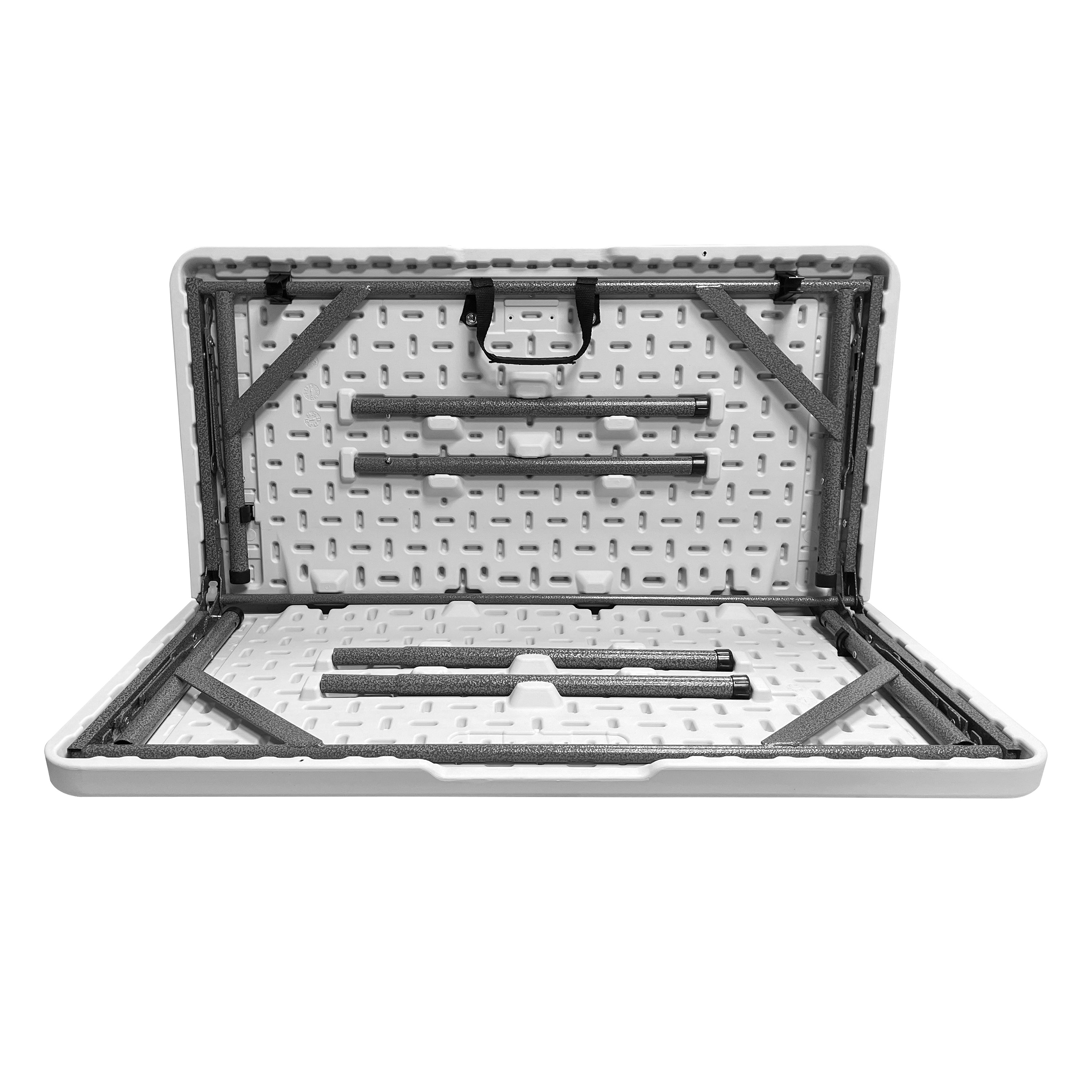 34” Square Folding Table Height Adjustable Foldable Table with Easy-Carry Handle Folding Table