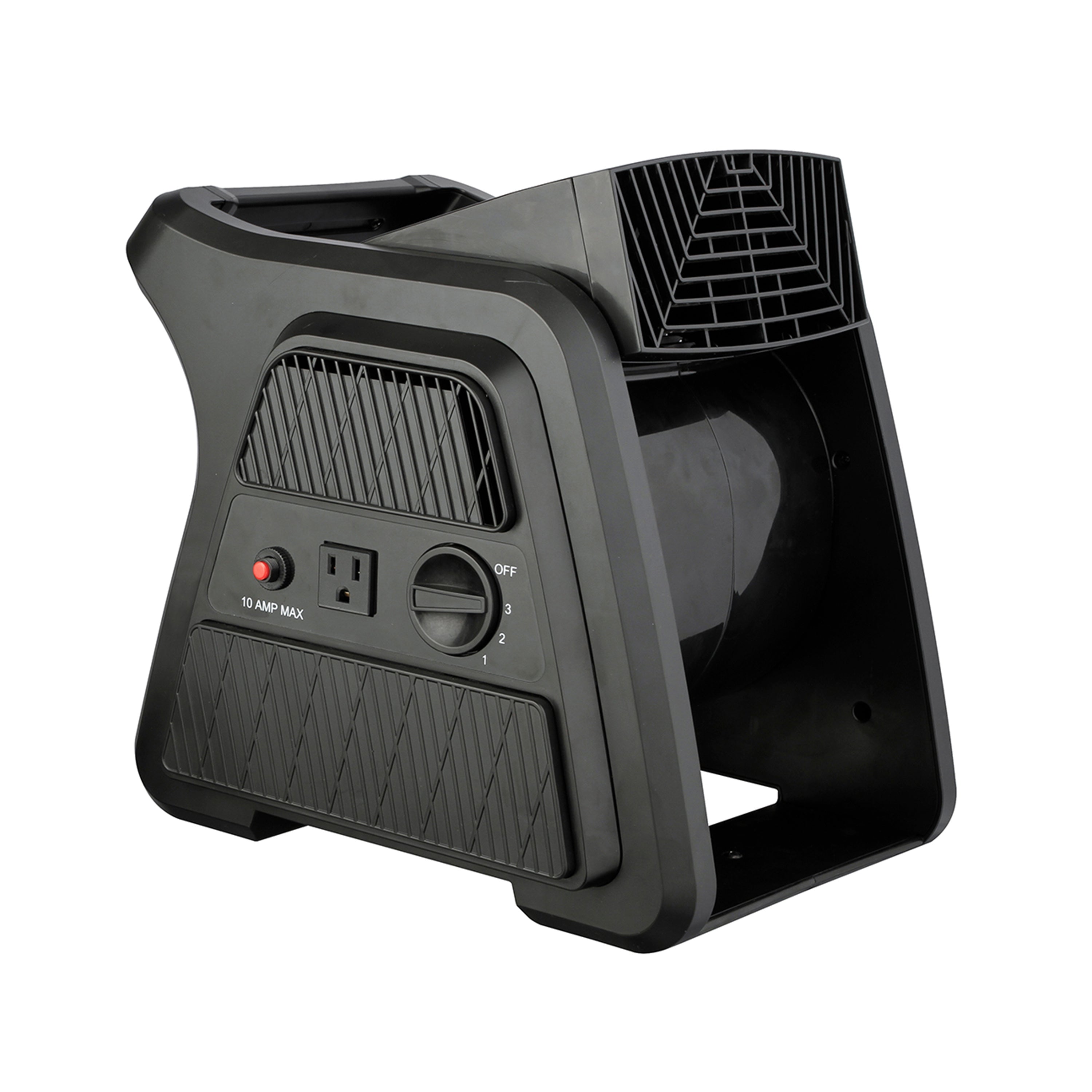 600 CFM High Velocity Floor Blower Fan – Pivoting Design with 300° Airflow Angle, 10 AMP Built-In Outlet, Ideal for Drying, Ventilating, and Cooling in Home or Commercial Spaces
