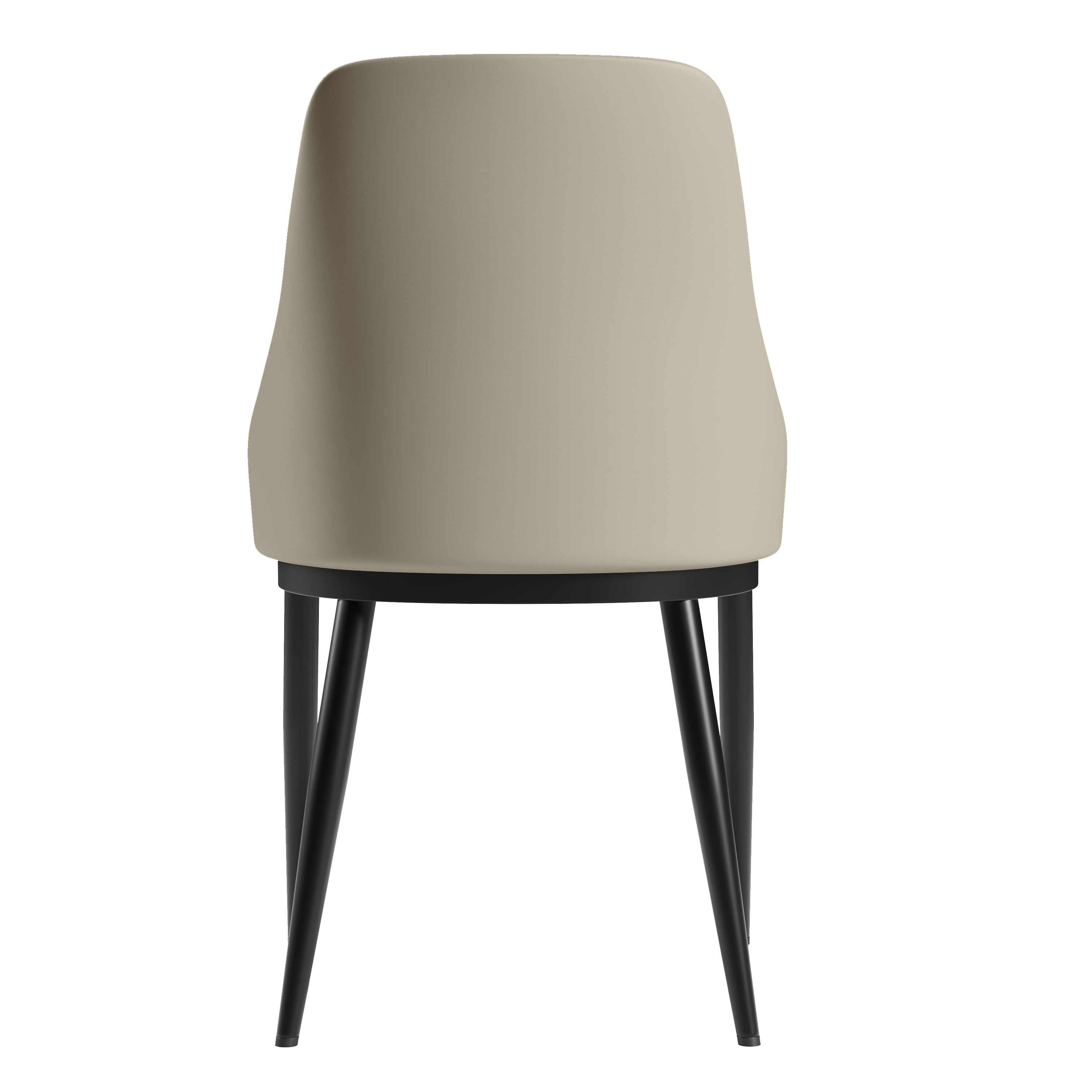 Armless Taupe Dining Chairs with Black Legs – Set of 2