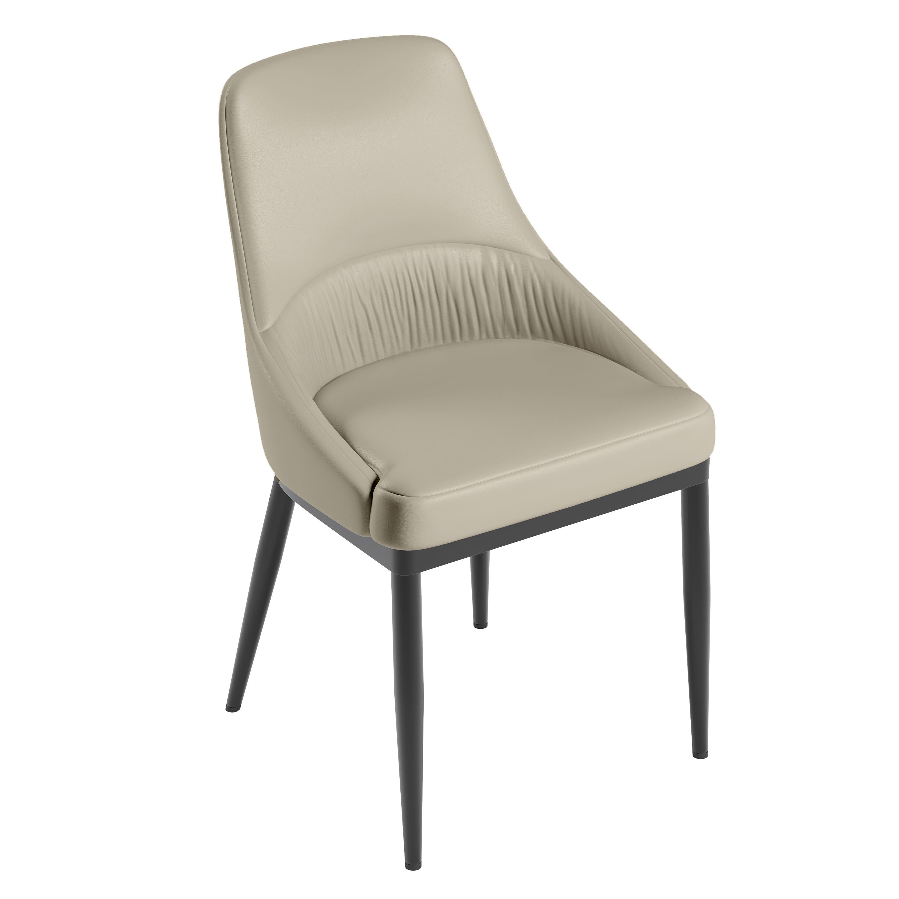 Armless Taupe Dining Chairs with Black Legs – Set of 2