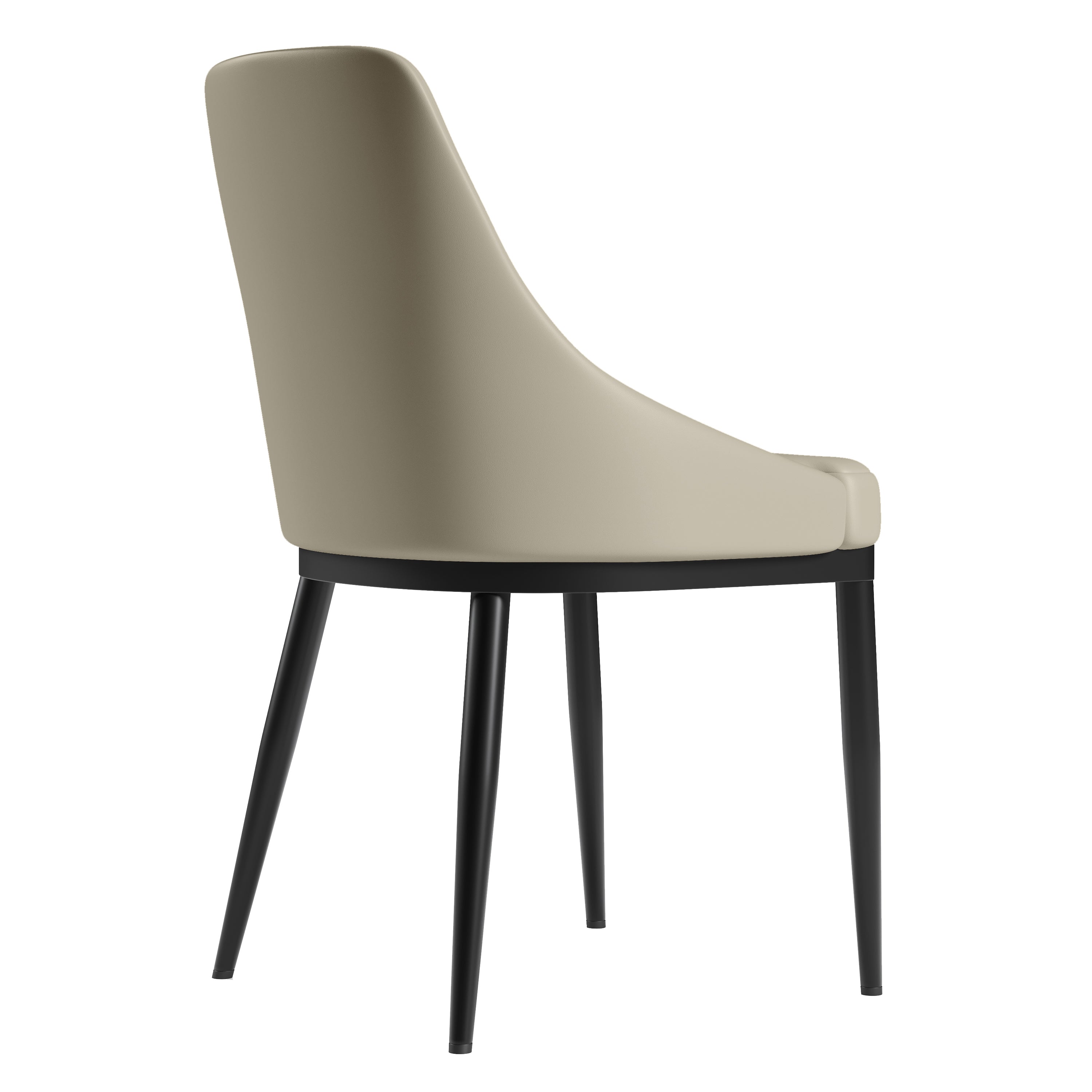 Armless Taupe Dining Chairs with Black Legs – Set of 2
