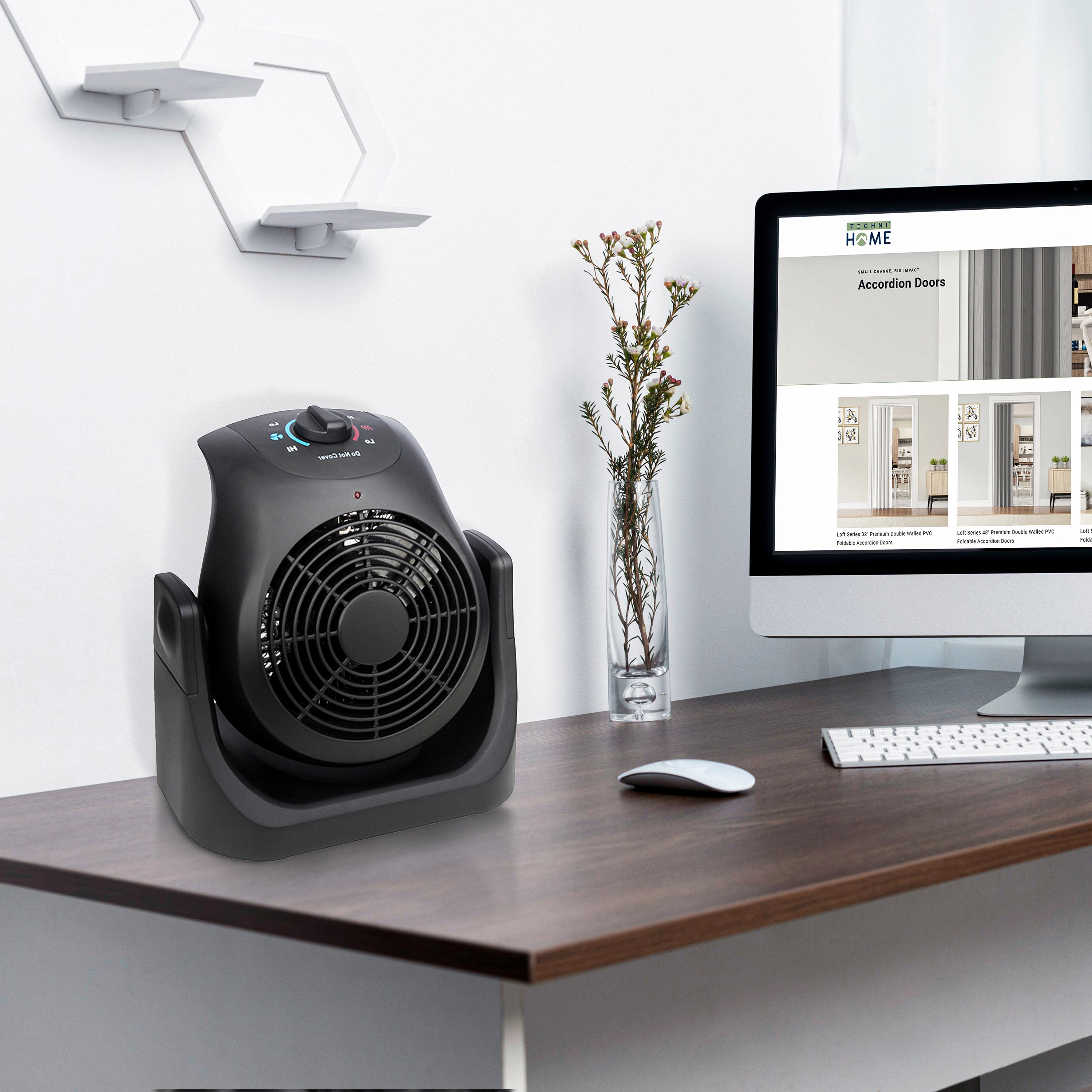 Dual Comfort 2-in-1 Portable Space Heater & Fan ,1500W Energy-Efficient Electric Unit with Adjustable Tilt, Ideal for Home or Office Year-Round Use