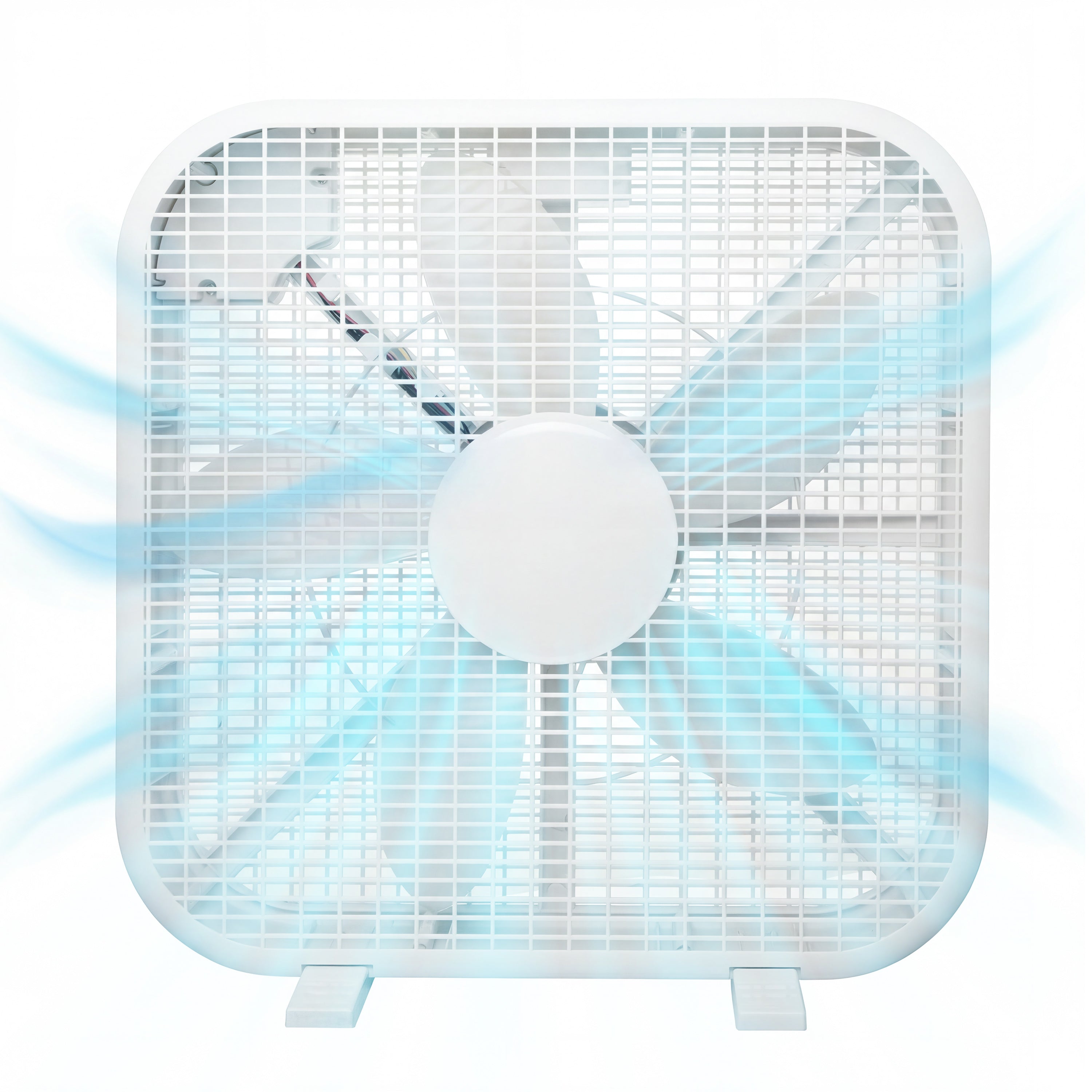 20 Inch Box Fan, 3-Speed Portable Cooling Fan With Carry Handle, Quiet High Velocity Air Circulator, 80W Powerful Airflow, Slim & Lightweight, Floor Fan for Bedroom, Home, Office, Dorm, Garage
