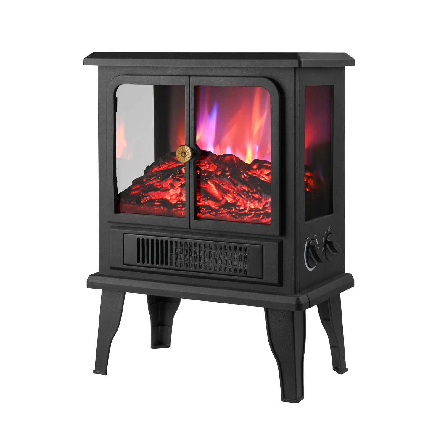 Freestanding Fireplace Heater with Flame Effects