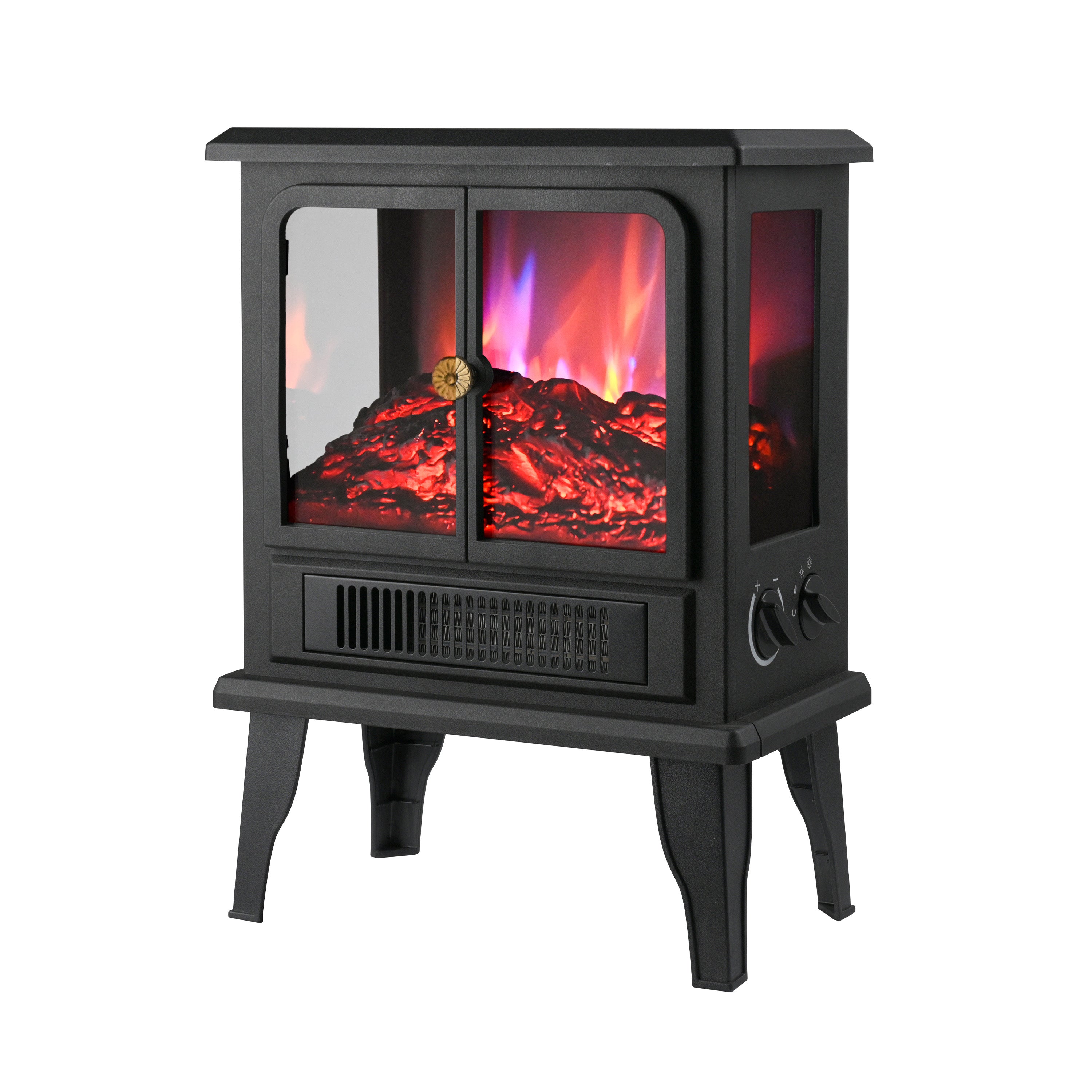 Freestanding Fireplace Heater with Flame Effects