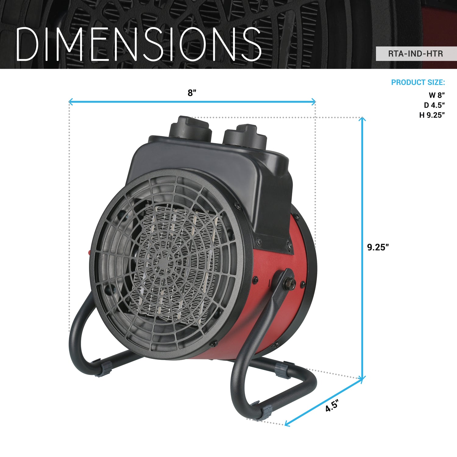 Industrial Electric Forced Air Heater with Ceramic Heating Element and Adjustable Tilt