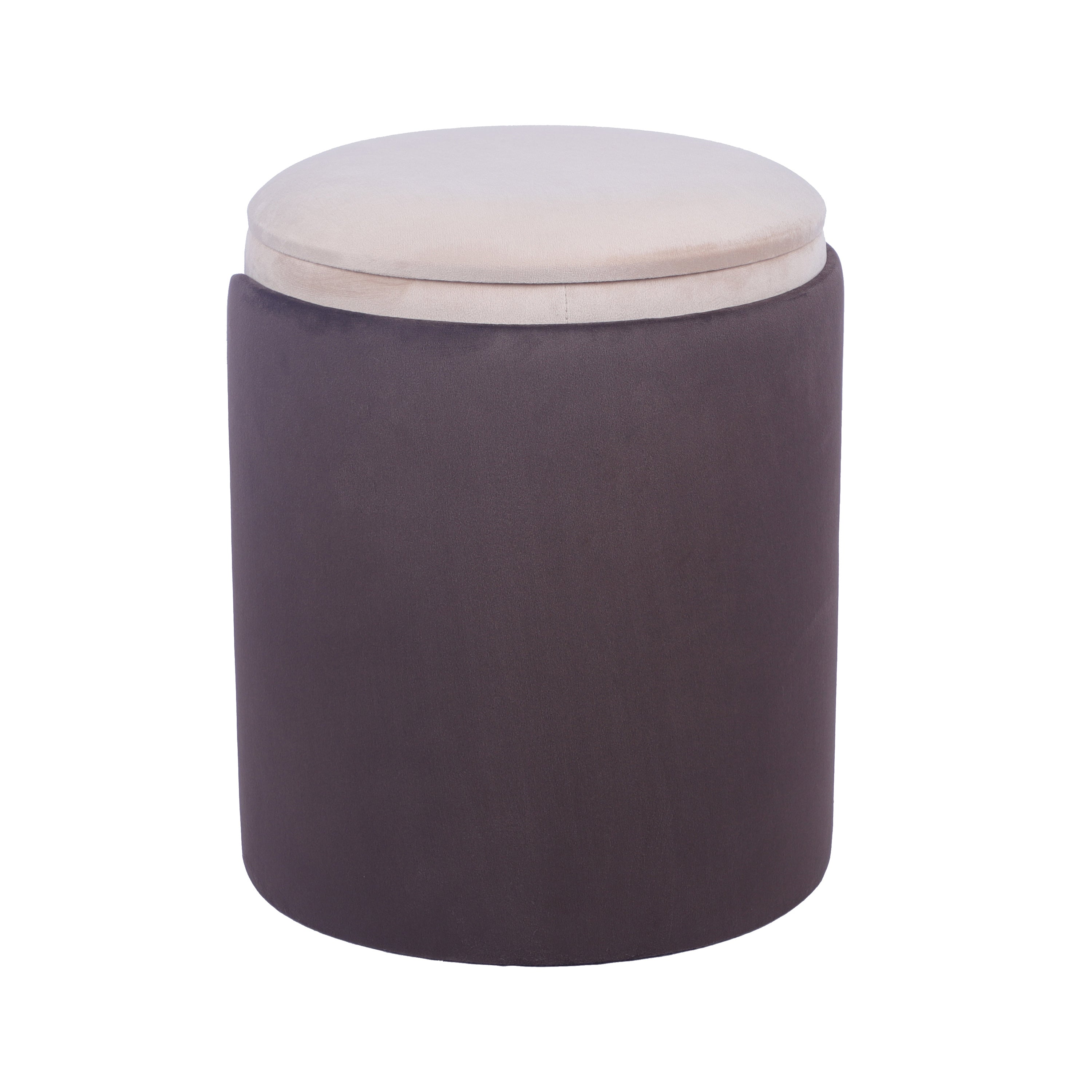Two-Toned Vanity Stool Ottoman with Storage Ottoman