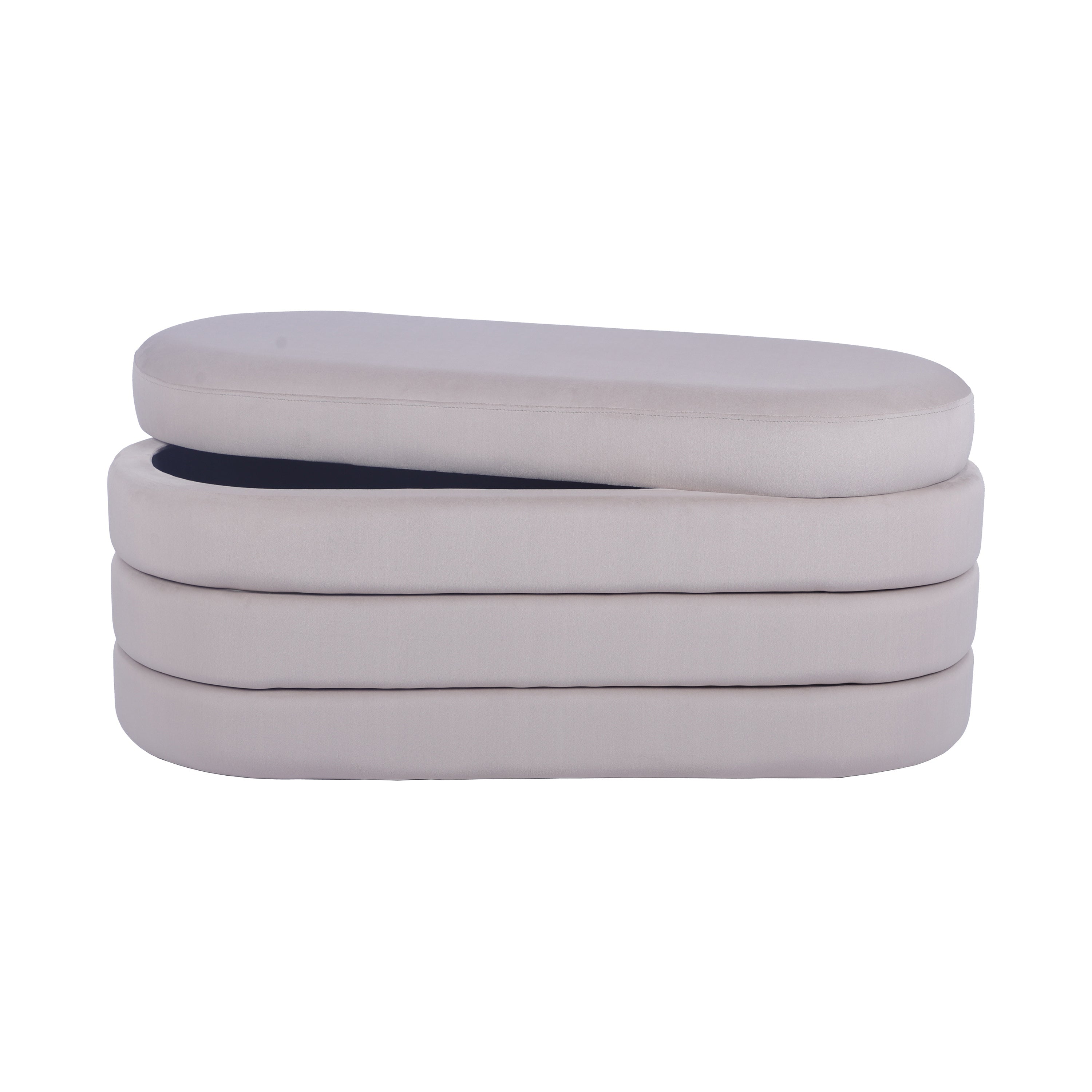 Velvet Ottoman Bench with Storage Ottoman