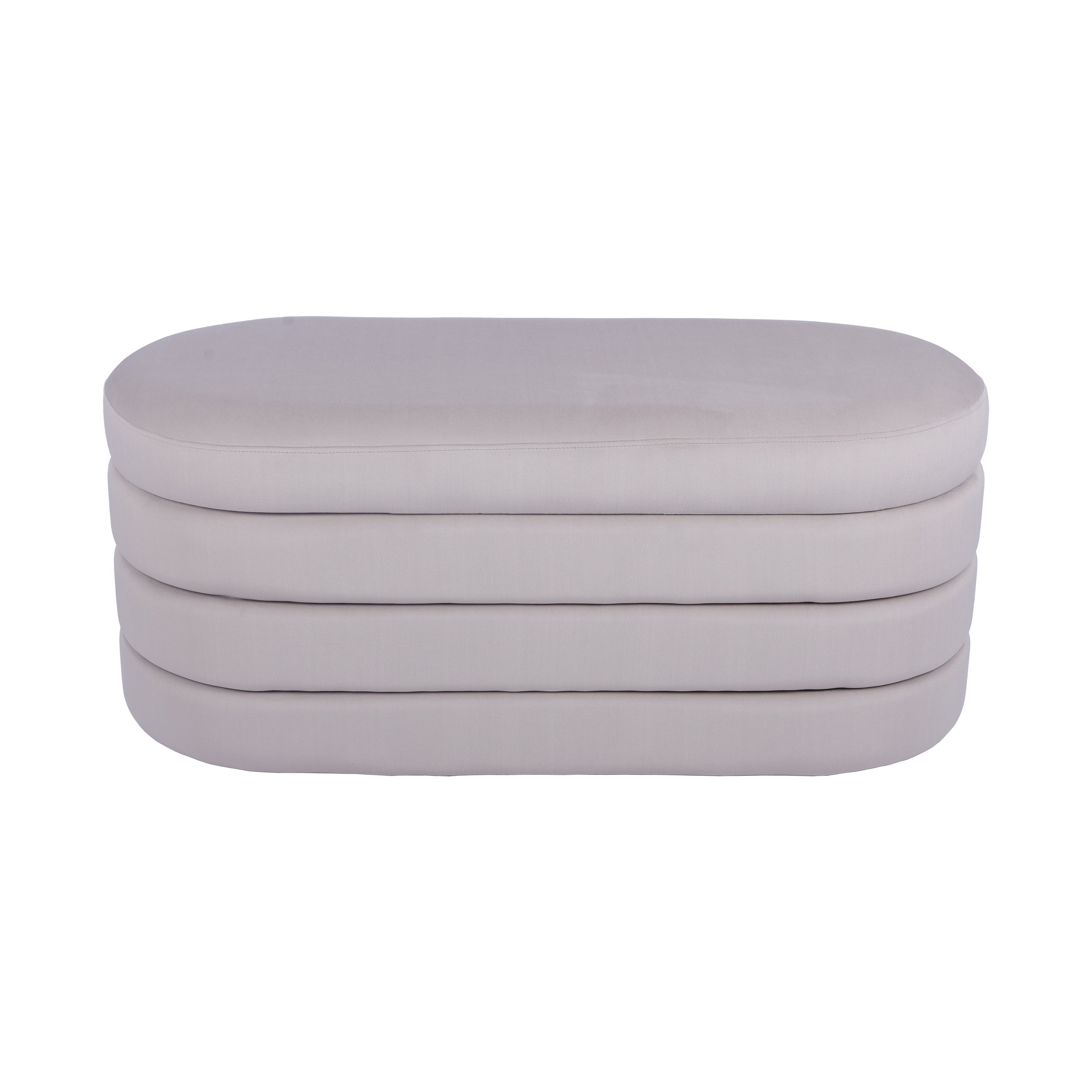 Velvet Ottoman Bench with Storage Ottoman