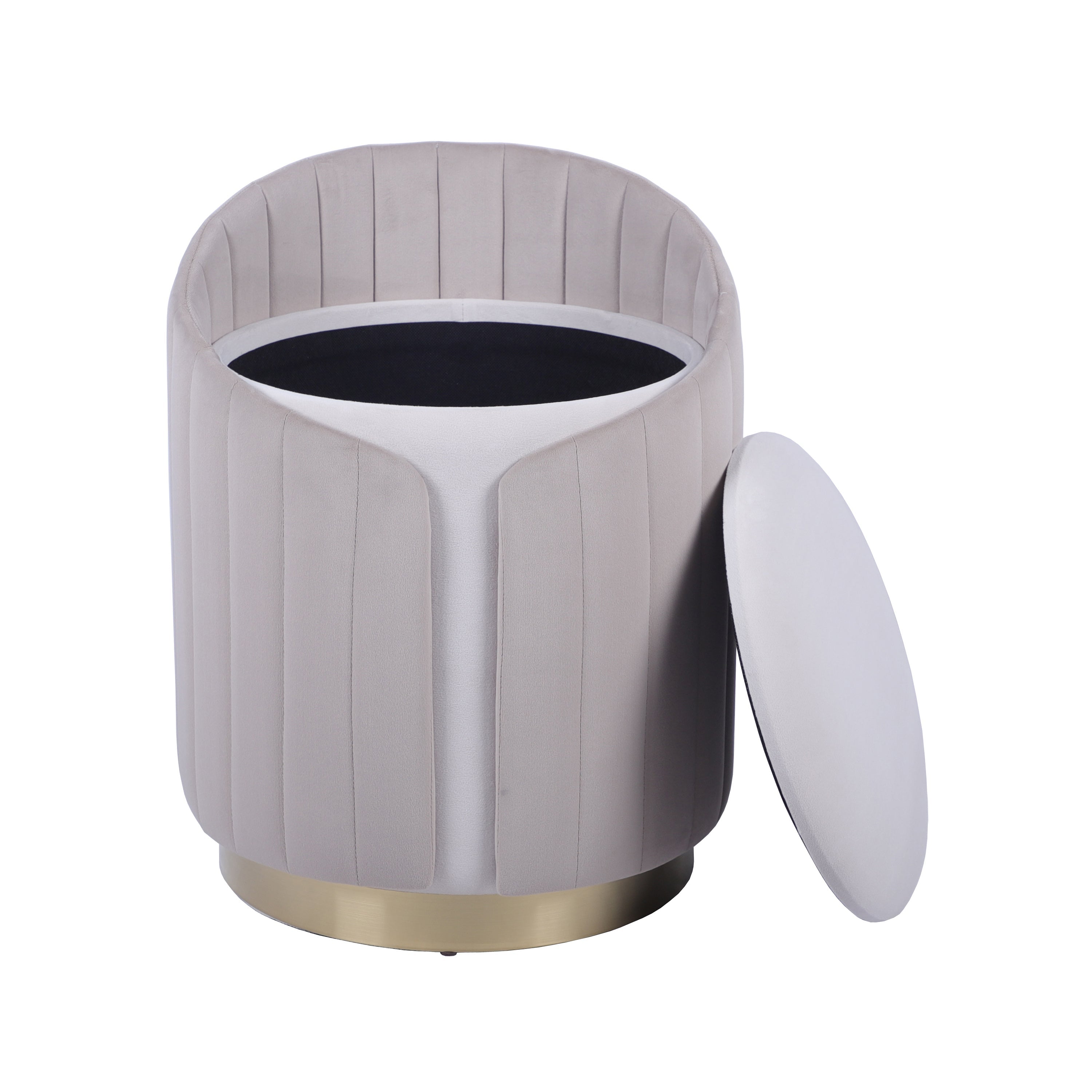 Plush Velvet Vanity Stool Ottoman with Storage Ottoman