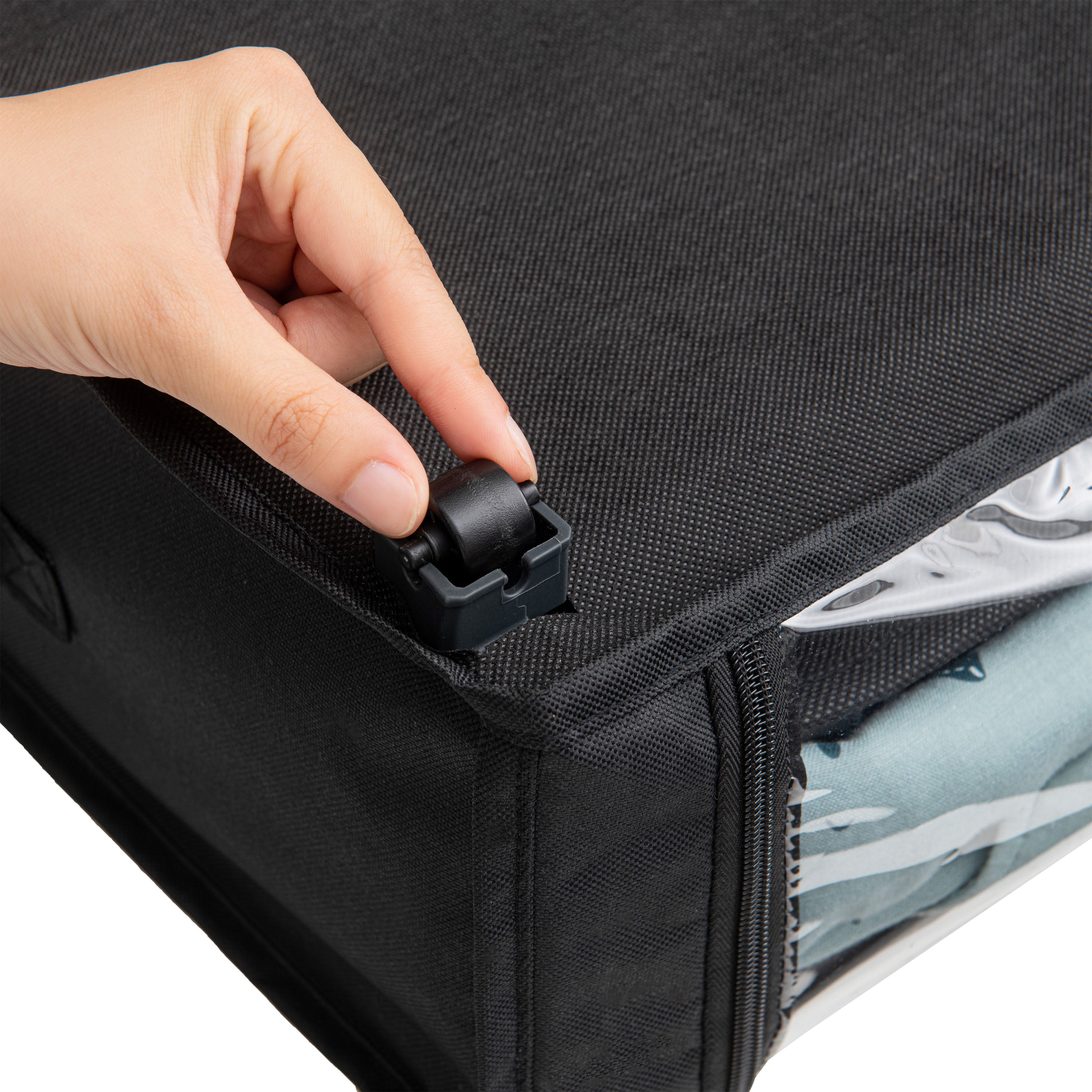 Rolling Under-Bed Storage Organizer with Clear Top, Space-Saving Design, and Multi-Directional Wheels – Perfect for Clothes, Shoes, and Household Items, Set of 2