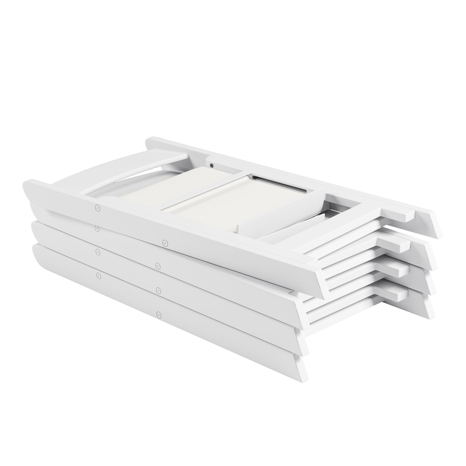 4-Pack White Resin Folding Chairs with Padded Seat