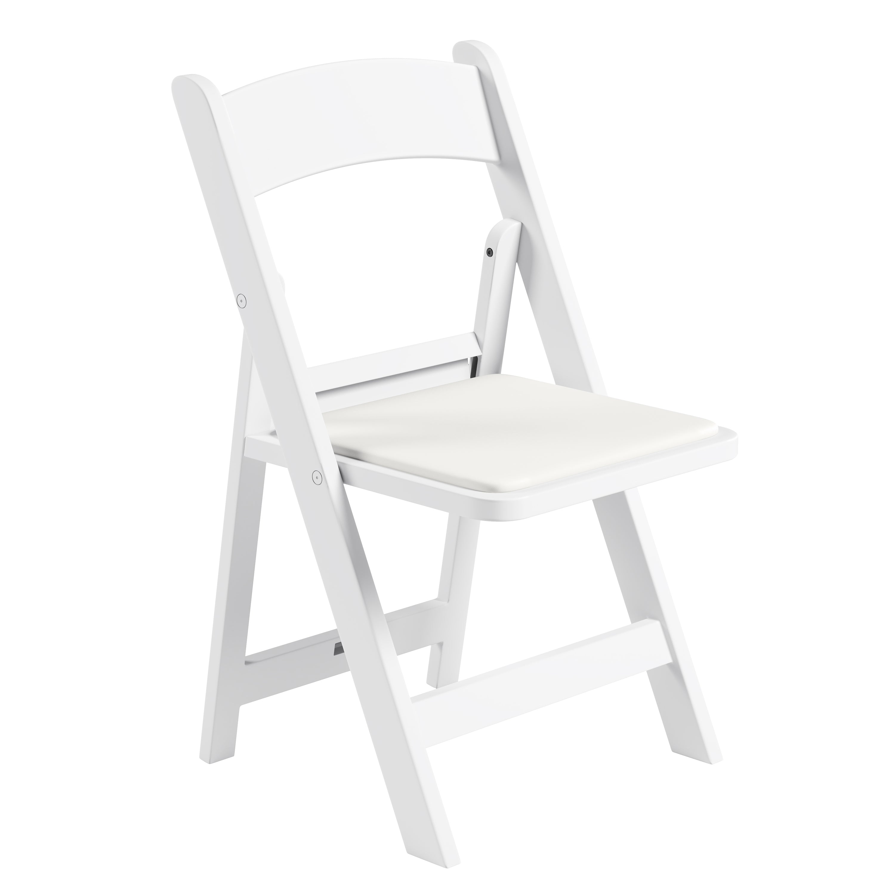 4-Pack White Resin Folding Chairs with Padded Seat
