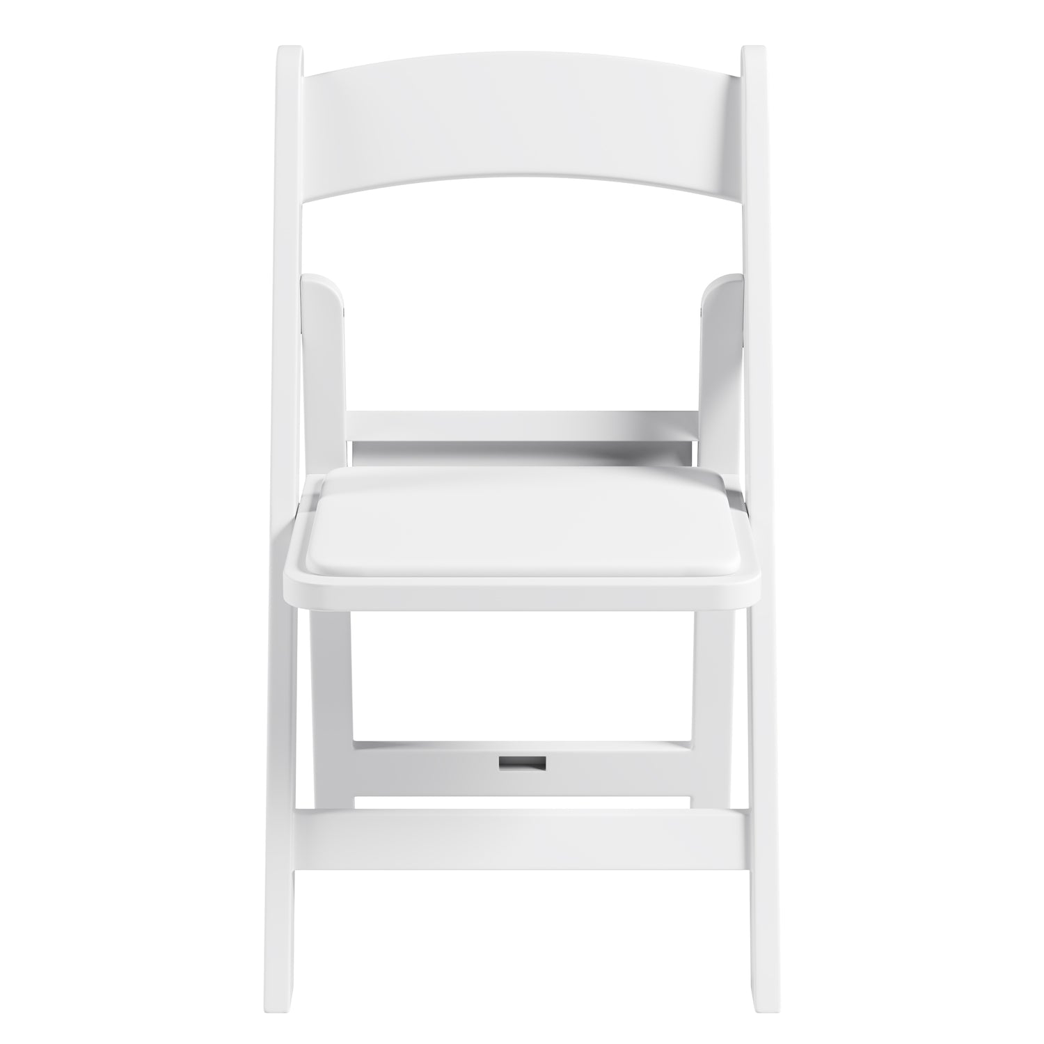 4-Pack White Resin Folding Chairs with Padded Seat