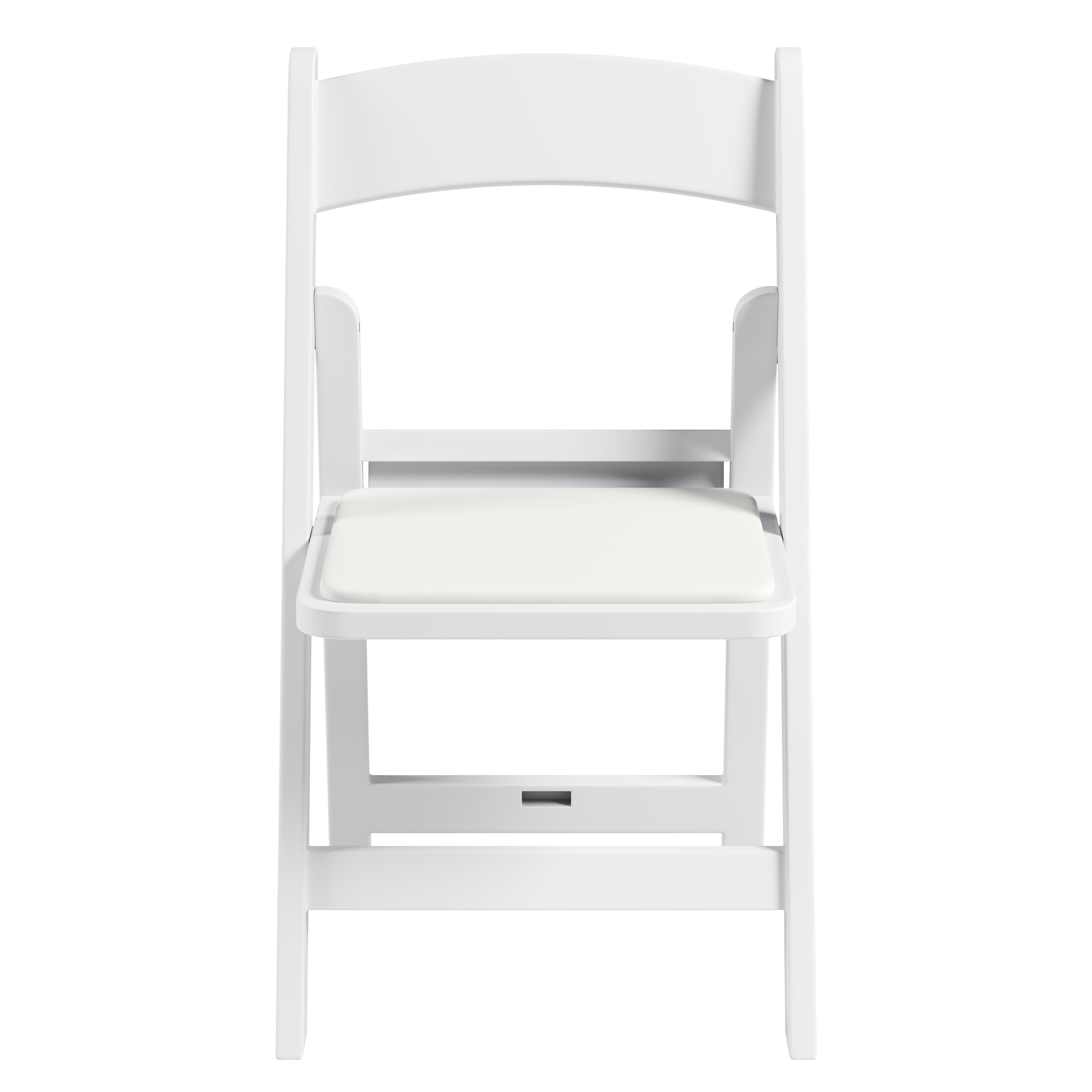 4-Pack White Resin Folding Chairs with Padded Seat