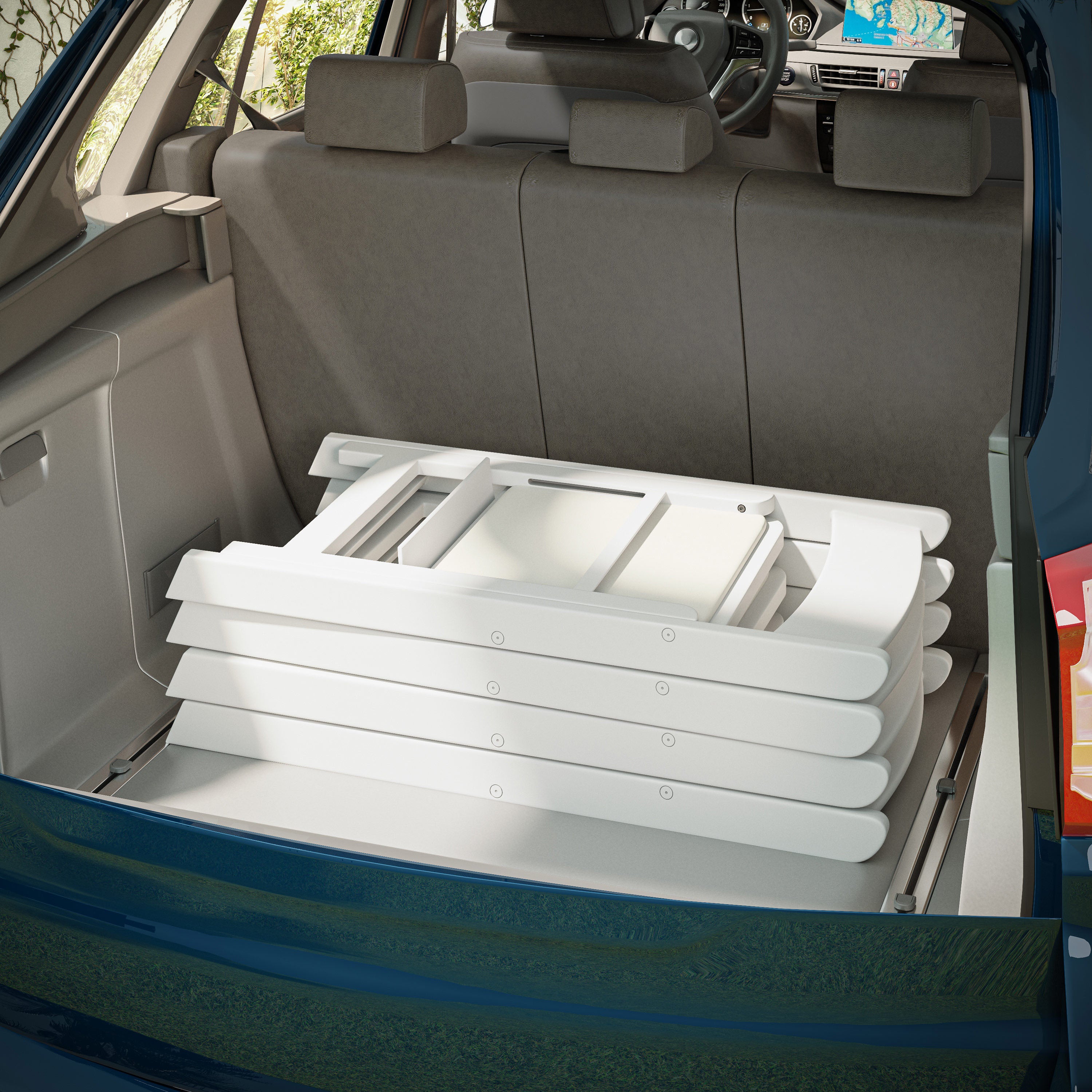 4-Pack White Resin Folding Chairs with Padded Seat