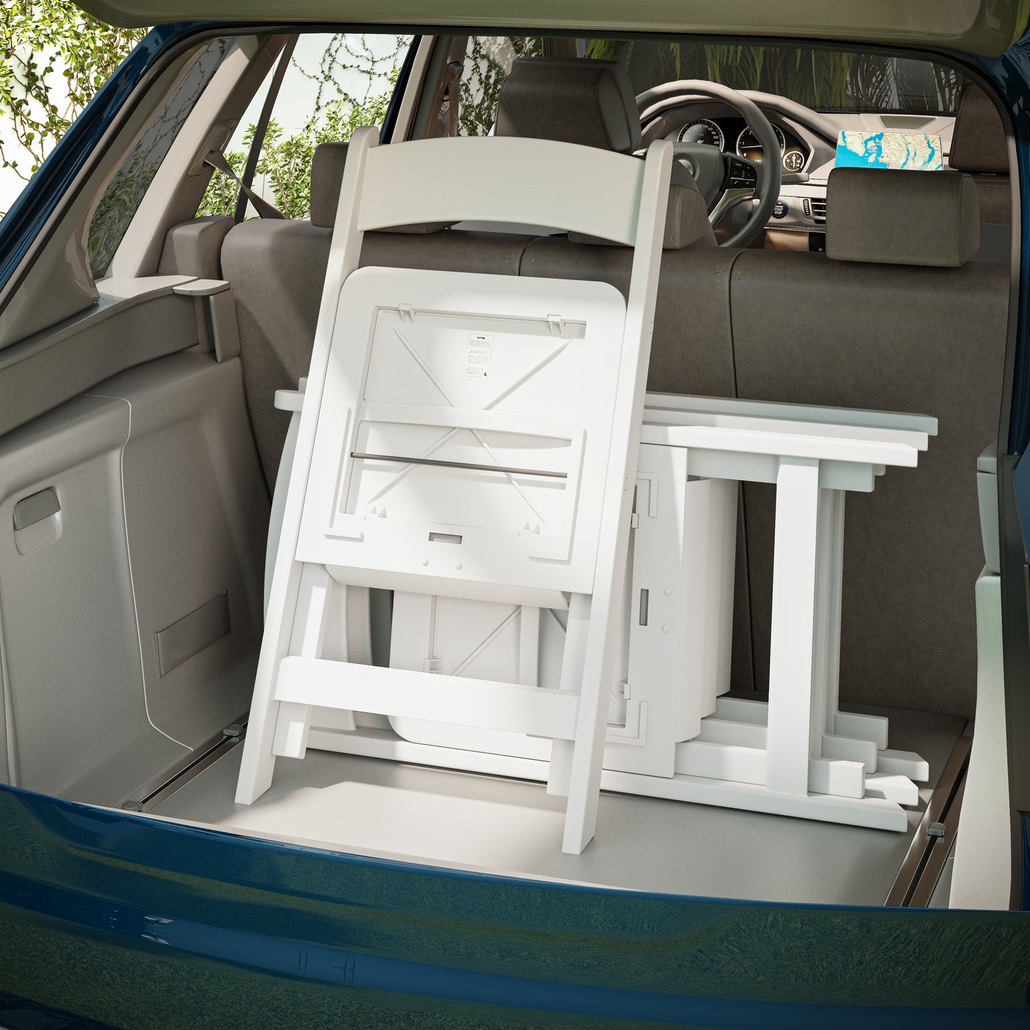 4-Pack White Resin Folding Chairs with Padded Seat