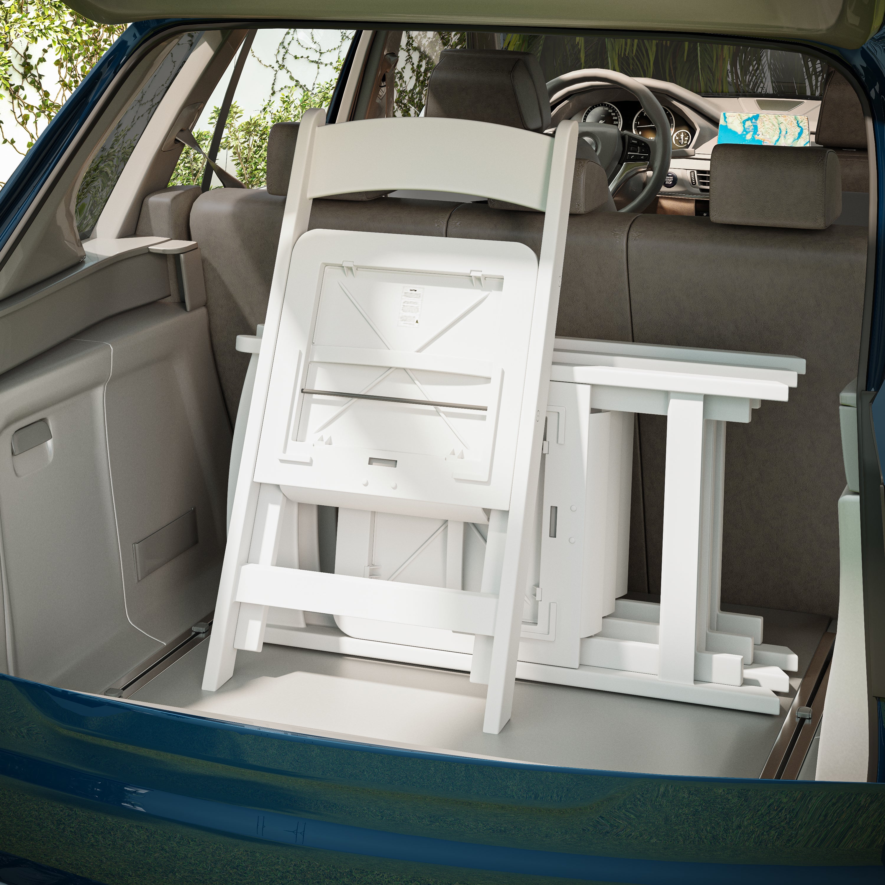 4-Pack White Resin Folding Chairs with Padded Seat