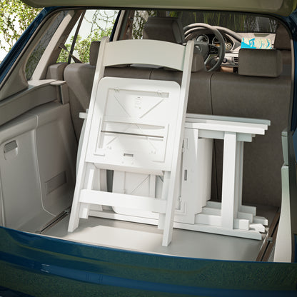 4-Pack White Resin Folding Chairs with Padded Seat