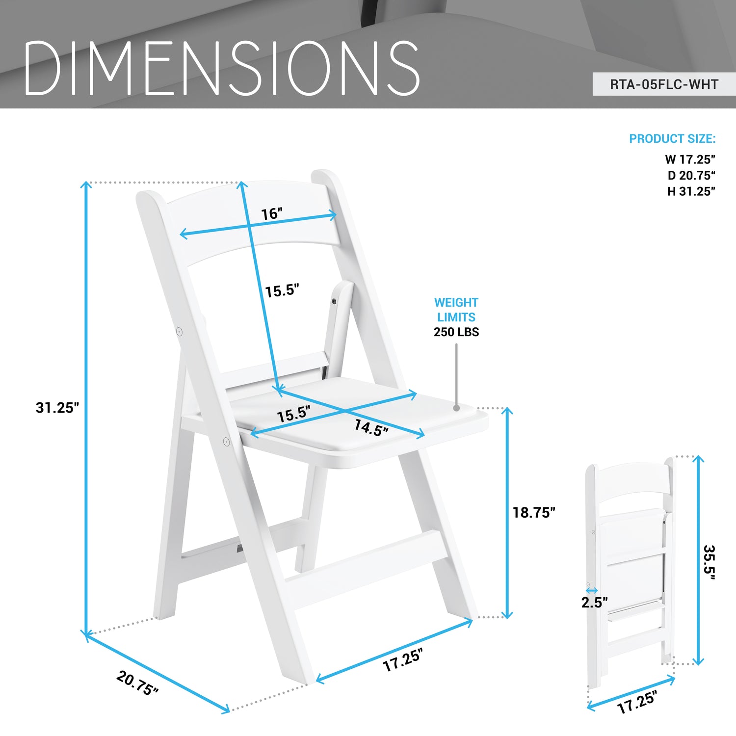 4-Pack White Resin Folding Chairs with Padded Seat