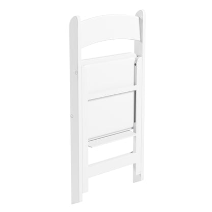 4-Pack White Resin Folding Chairs with Padded Seat