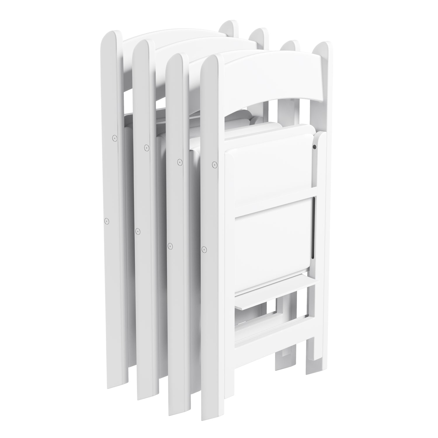 4-Pack White Resin Folding Chairs with Padded Seat