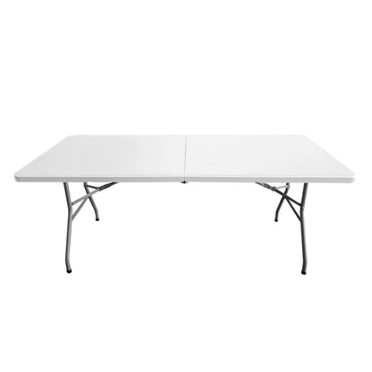 6 FT Granite White Folding Table with Easy-Carry Handle