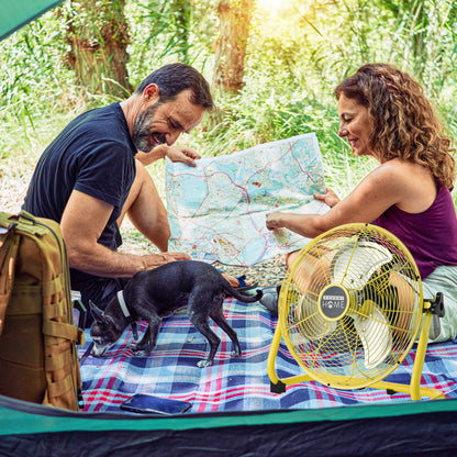 12” Rechargeable 4000mAh High Velocity Cordless Fan with Up to 40-Hour Runtime, Ideal for Camping, Emergency Use, or Home Cooling