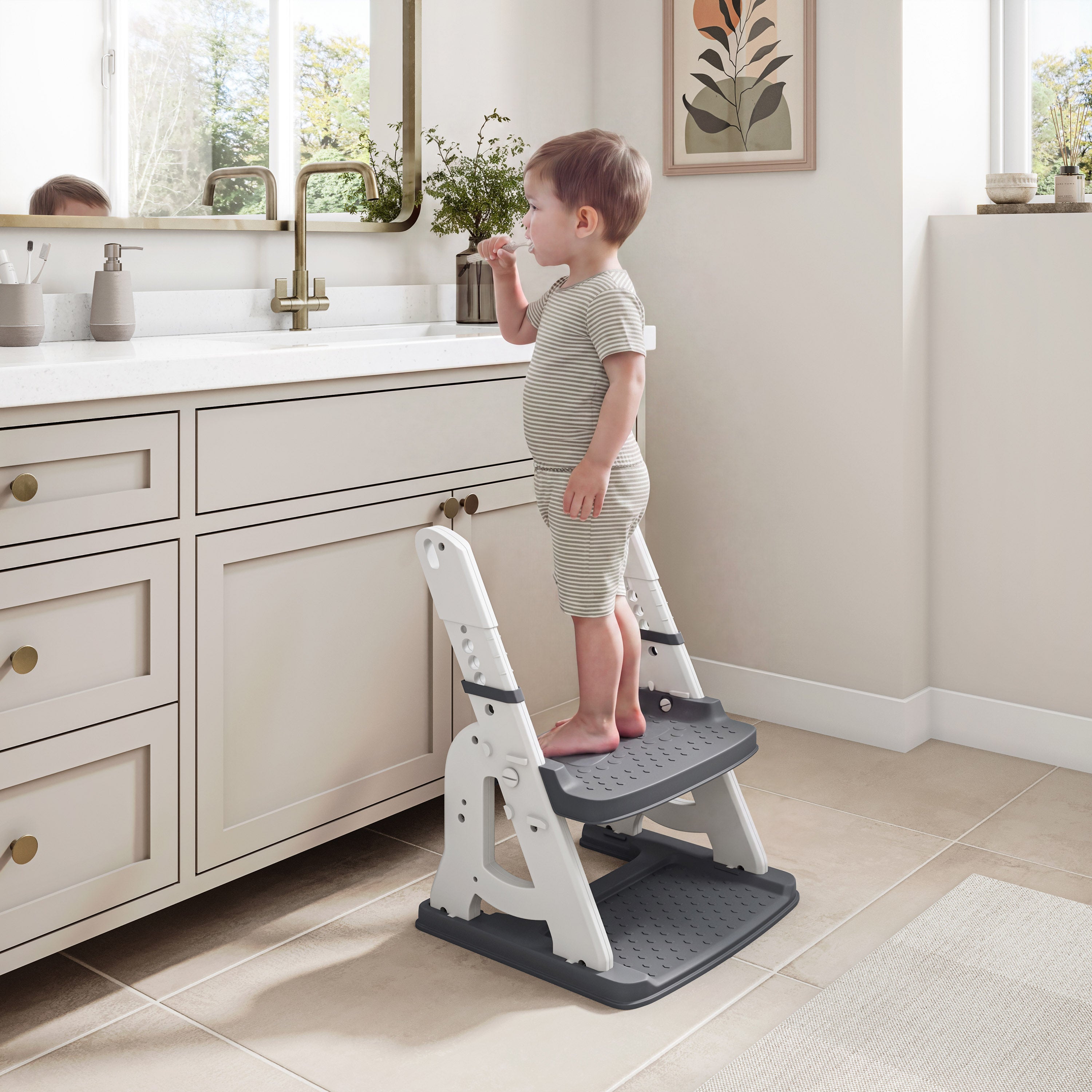 Toddler Potty Training Seat with Step Stool Ladder, Foldable