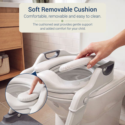 Toddler Potty Training Seat with Step Stool Ladder, Foldable