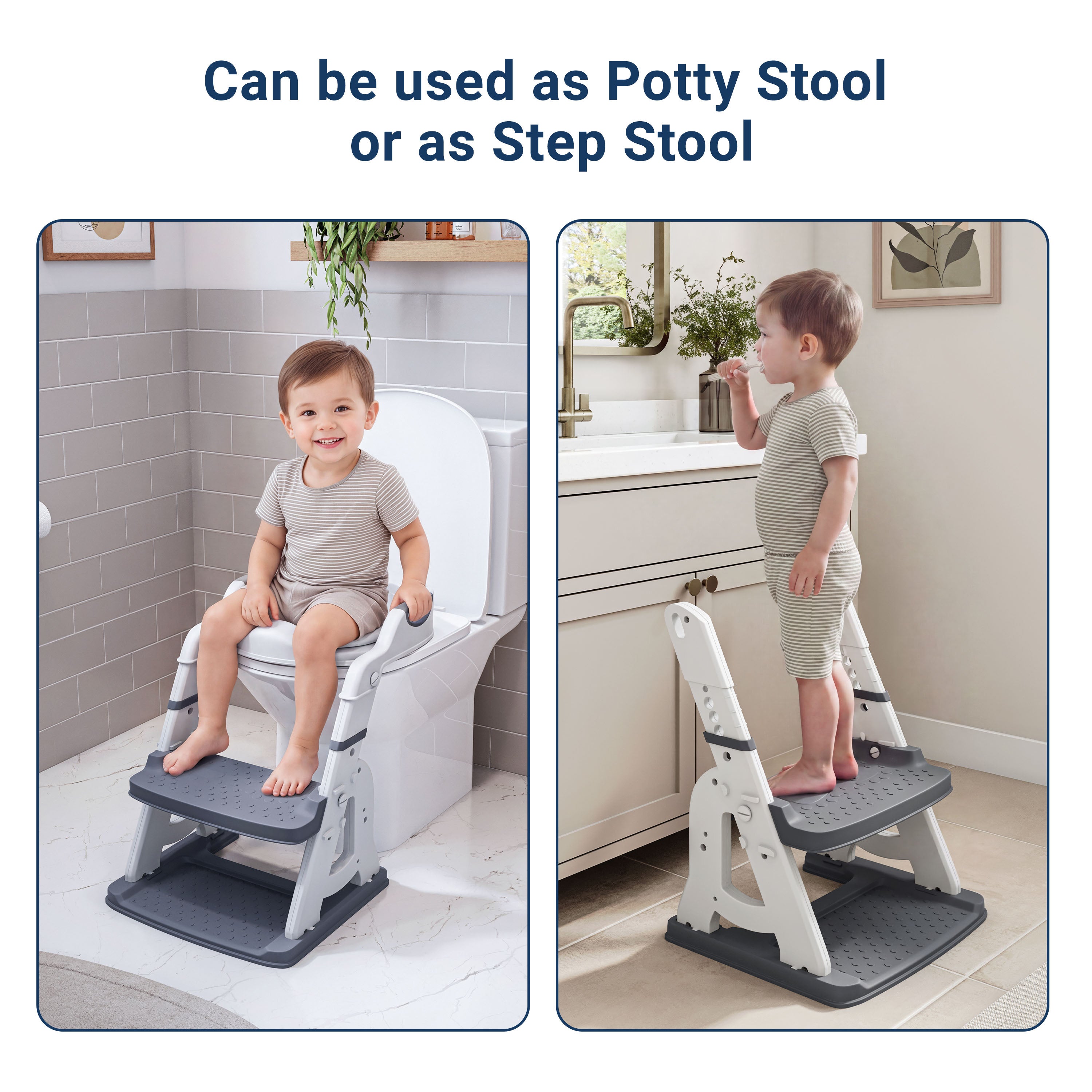 Toddler Potty Training Seat with Step Stool Ladder, Foldable