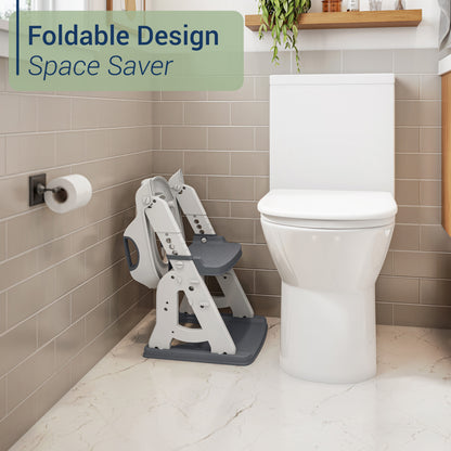 Toddler Potty Training Seat with Step Stool Ladder, Foldable