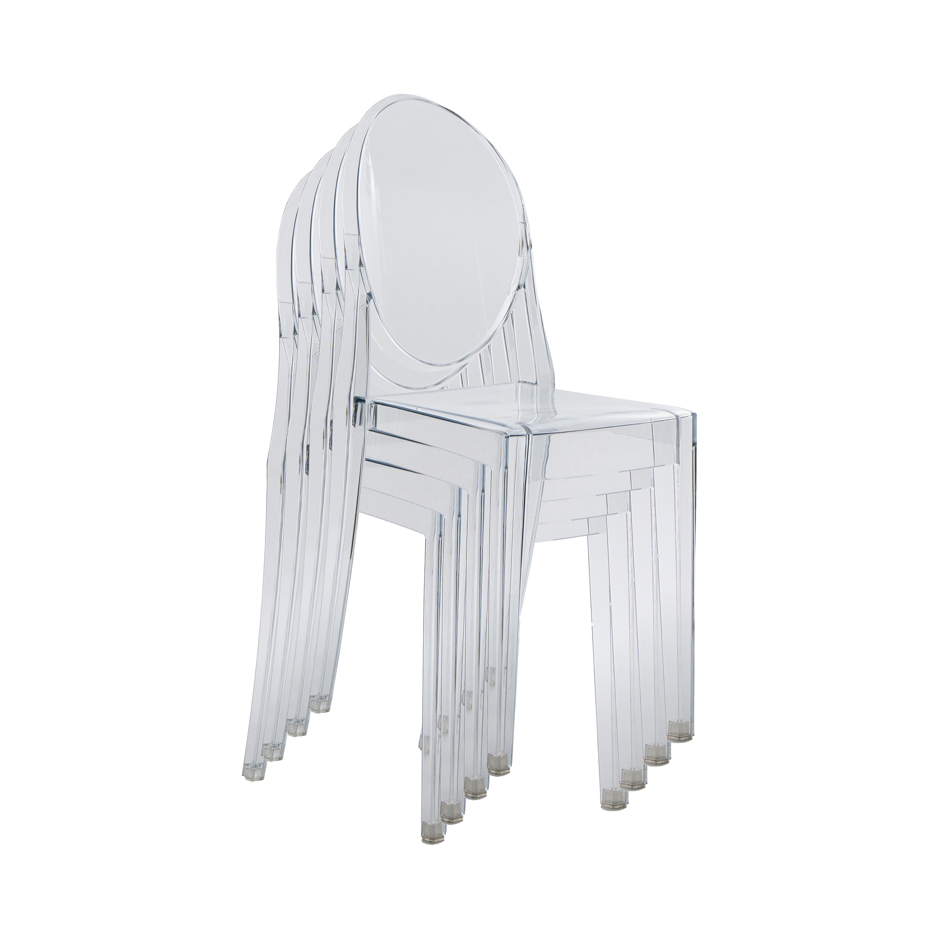 Stackable Acrylic Ghost Event Chairs – Set of 4