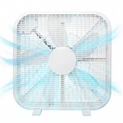 20 Inch Box Fan, 3-Speed Portable Cooling Fan With Carry Handle, Quiet High Velocity Air Circulator, 80W Powerful Airflow, Slim &amp; Lightweight, Floor Fan for Bedroom, Home, Office, Dorm, Garage