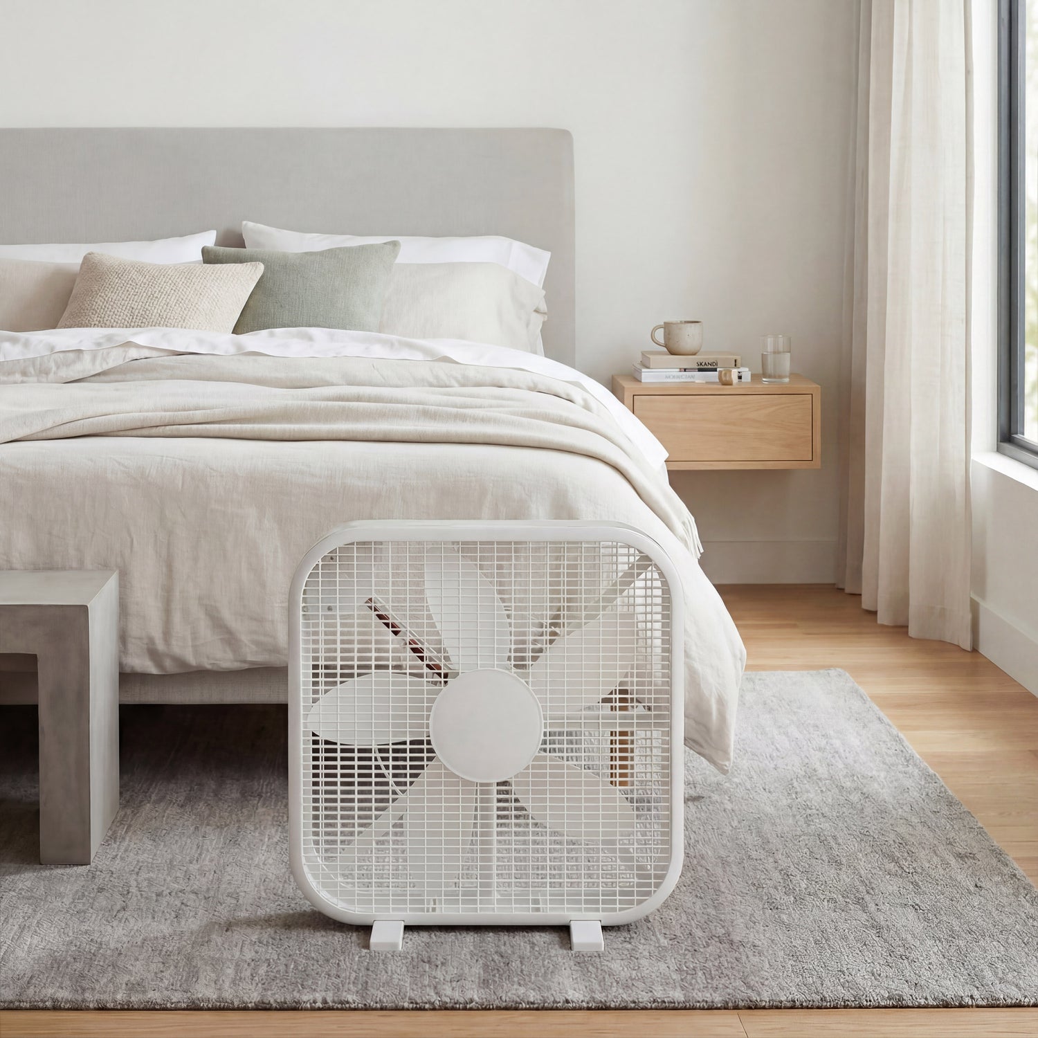 20 Inch Box Fan, 3-Speed Portable Cooling Fan With Carry Handle, Quiet High Velocity Air Circulator, 80W Powerful Airflow, Slim &amp; Lightweight, Floor Fan for Bedroom, Home, Office, Dorm, Garage