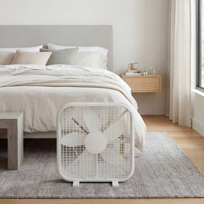 20 Inch Box Fan, 3-Speed Portable Cooling Fan With Carry Handle, Quiet High Velocity Air Circulator, 80W Powerful Airflow, Slim &amp; Lightweight, Floor Fan for Bedroom, Home, Office, Dorm, Garage