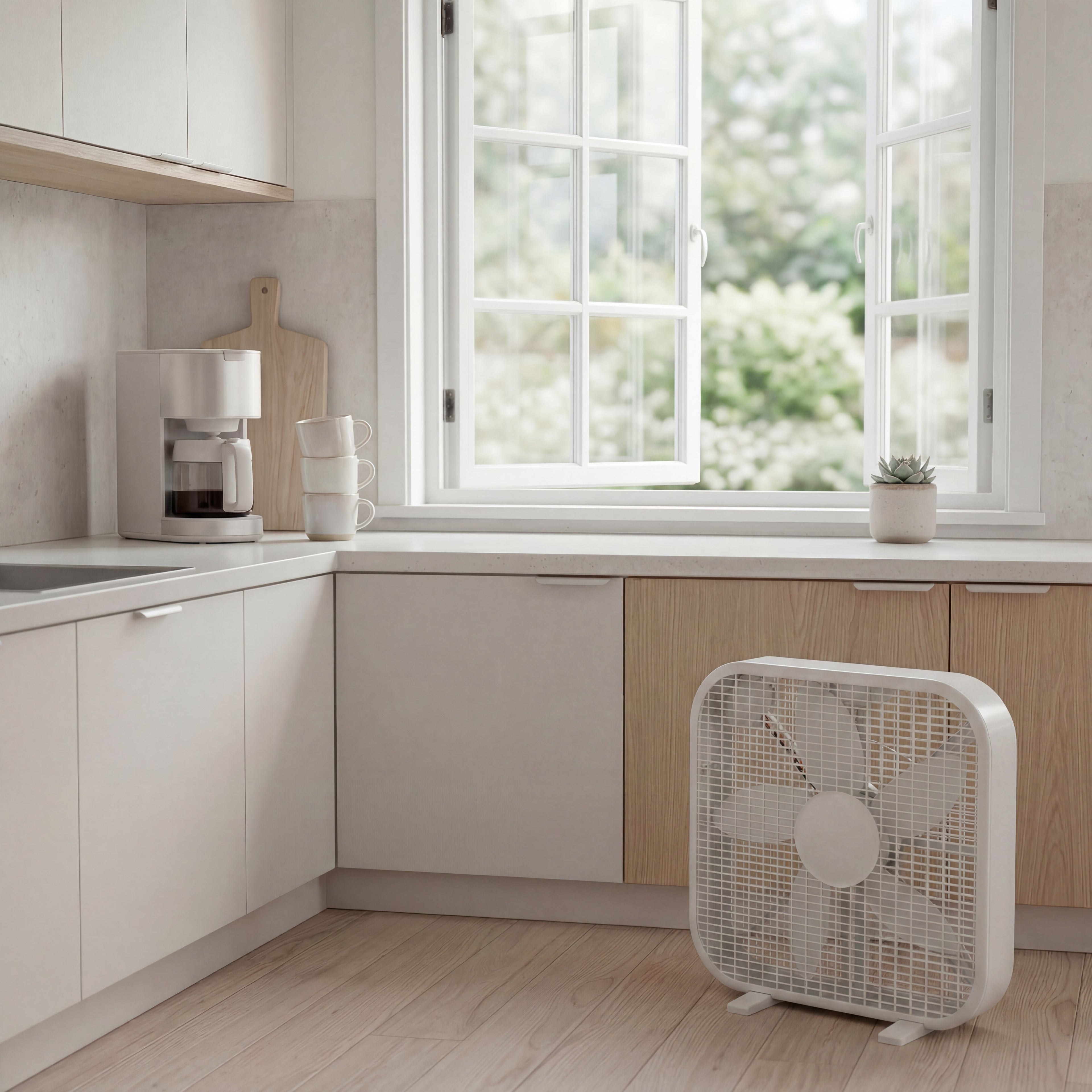 20 Inch Box Fan, 3-Speed Portable Cooling Fan With Carry Handle, Quiet High Velocity Air Circulator, 80W Powerful Airflow, Slim &amp; Lightweight, Floor Fan for Bedroom, Home, Office, Dorm, Garage