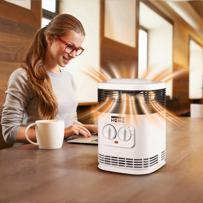 360 degree Ceramic Heater with Safety Tip-Over Shutoff and Overheat Protection