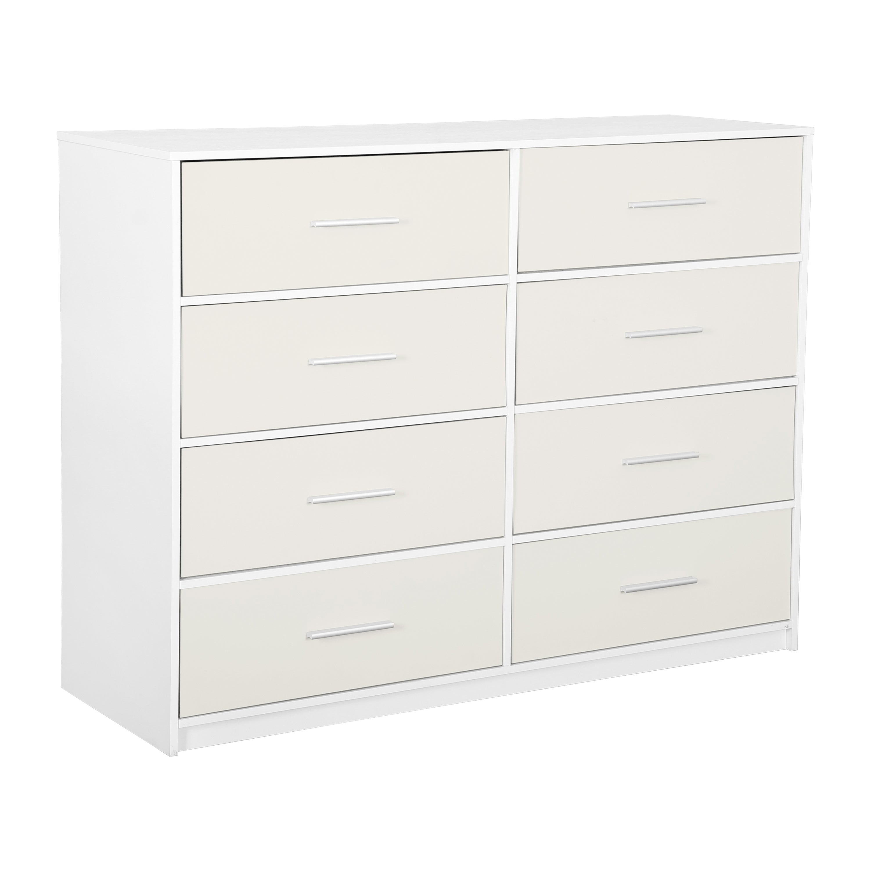 8-Drawer Dresser, Wood Frame Dresser with Large Fabric Drawers