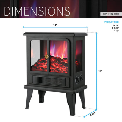 Freestanding Fireplace Heater with Flame Effects