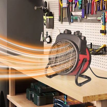 Industrial Electric Forced Air Heater with Ceramic Heating Element and Adjustable Tilt