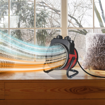 Electric Forced Air Heater with Ceramic Heating Element and Adjustable Tilt